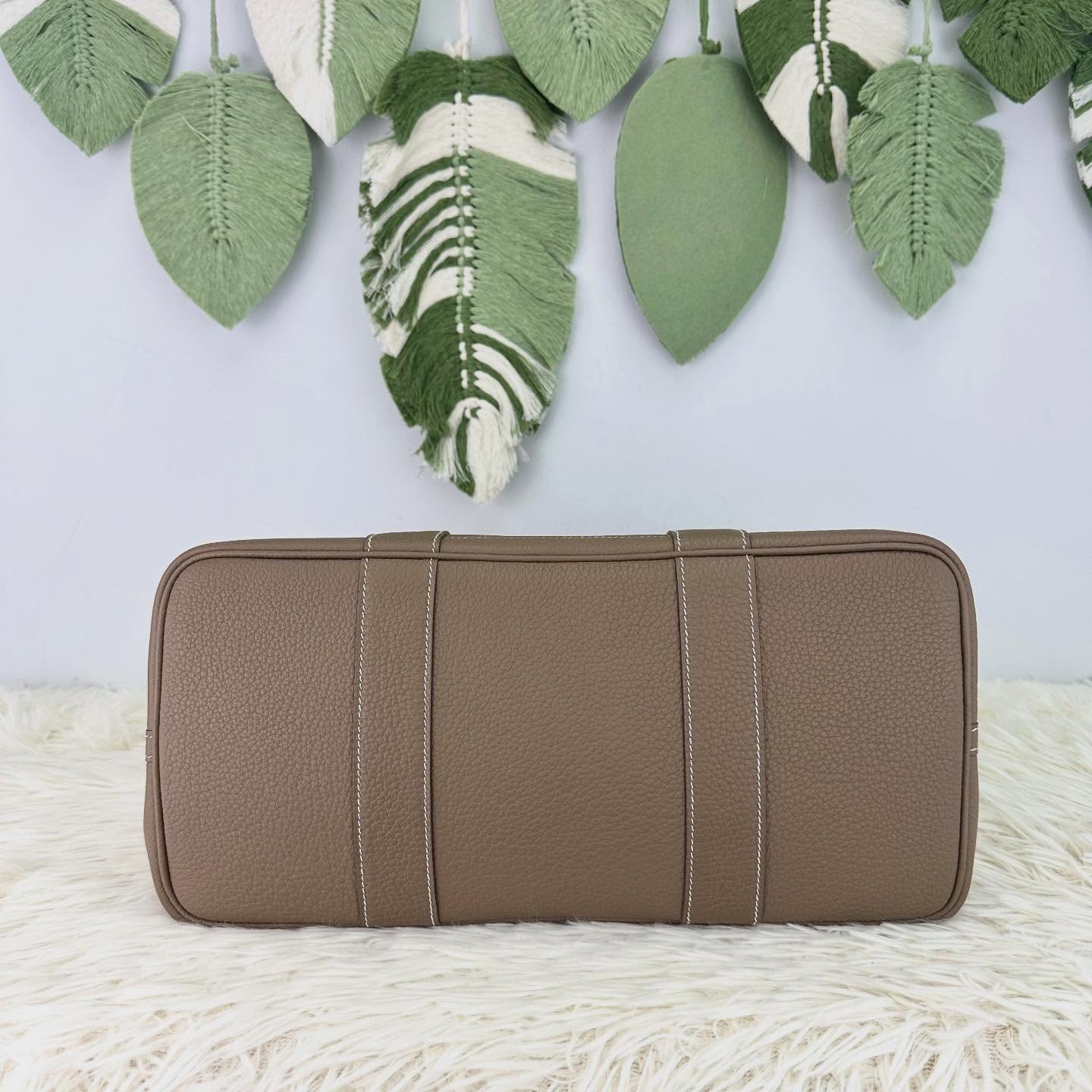 HERMES 🤍PRE OWNED GARDEN PARTY 36 大象灰 連Twilly Y Stamp 全套有單🩶