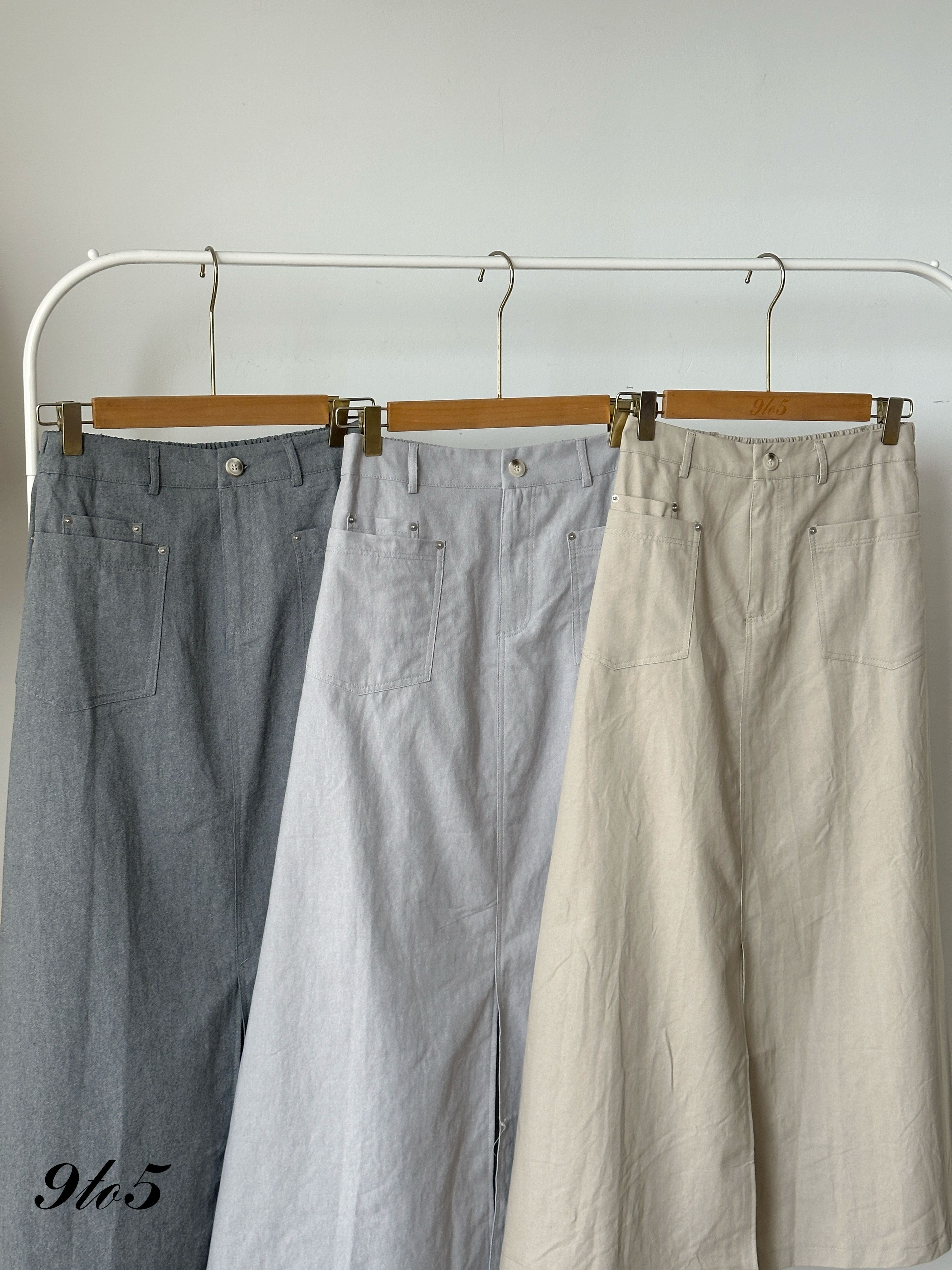 S1860 A Line Splited Skirt - 3 Colors