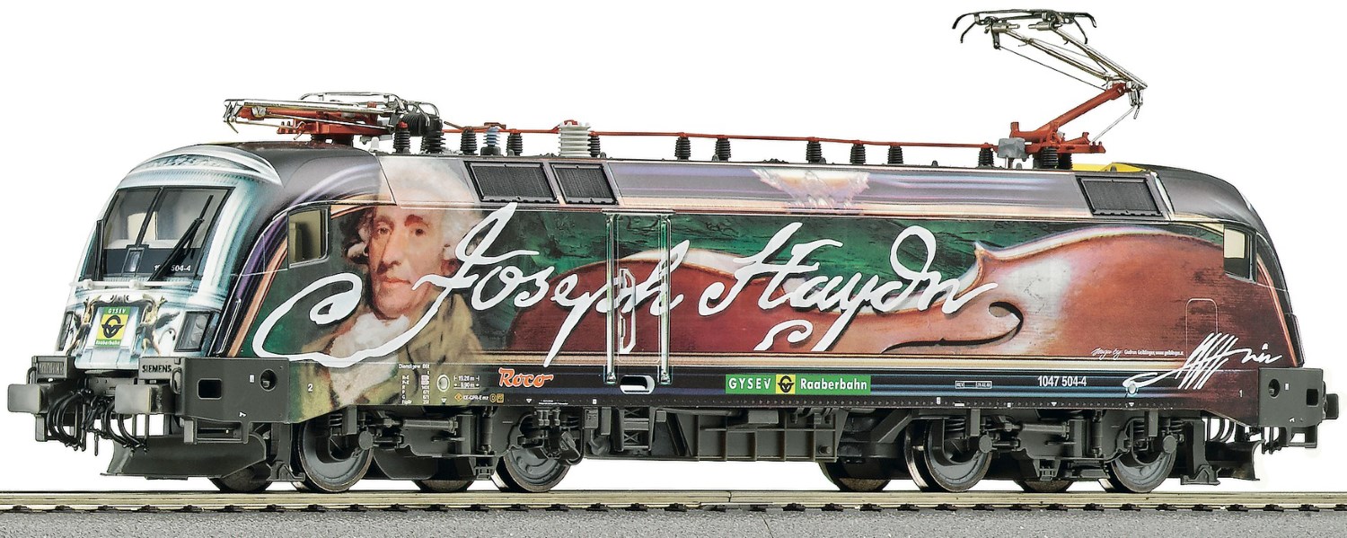 Roco約瑟夫海頓主題機車/Spur-HO E-lok Rh1047.5 der GYSEV Raaberbahn "JOSEPH HAYDN" New OB