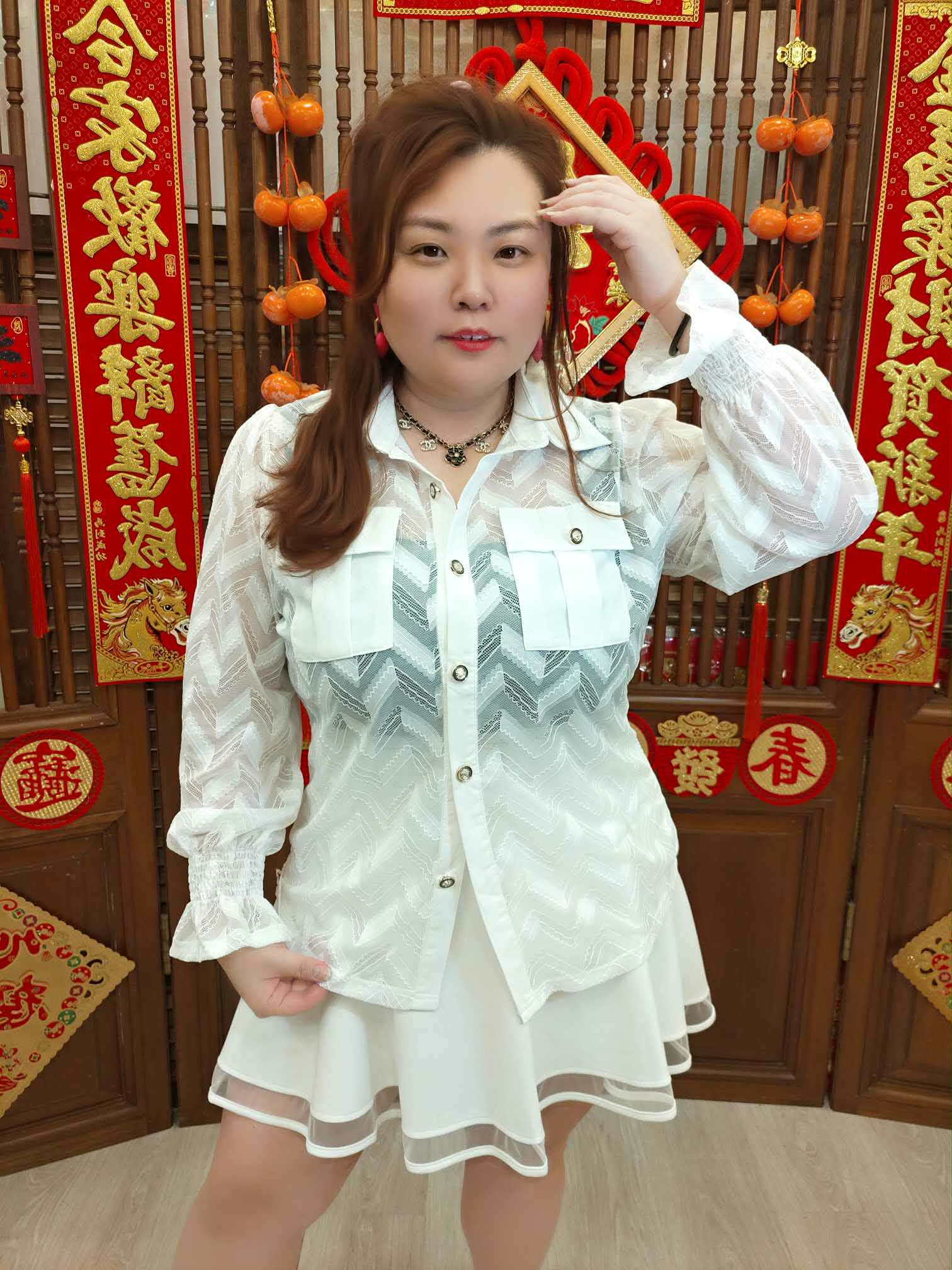 NFC09 TW#5133 压褶直筒长袖衬衫