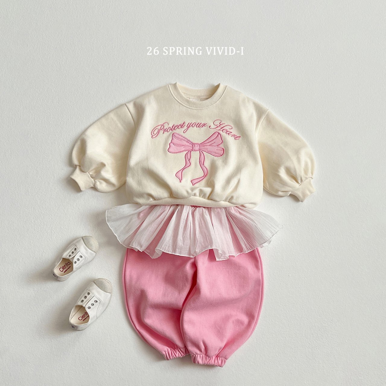 🌸預訂 韓國直送🌸🇰🇷VIVIDI四色絲帶刺繡泡泡袖喇叭褲上下套裝