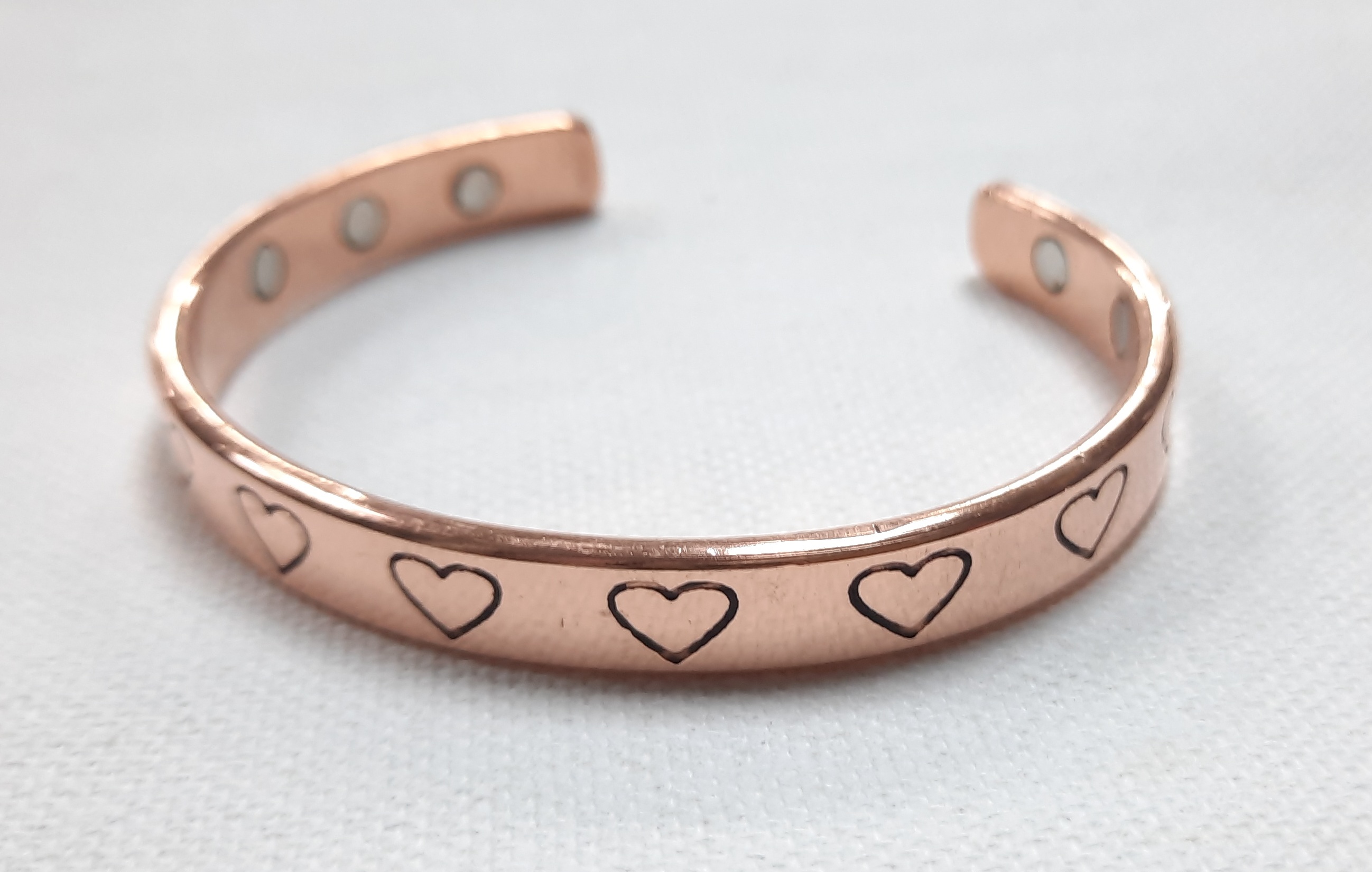印度純銅磁石手環 (心型紋)  India Copper Magnetic Bracelet (Heart)