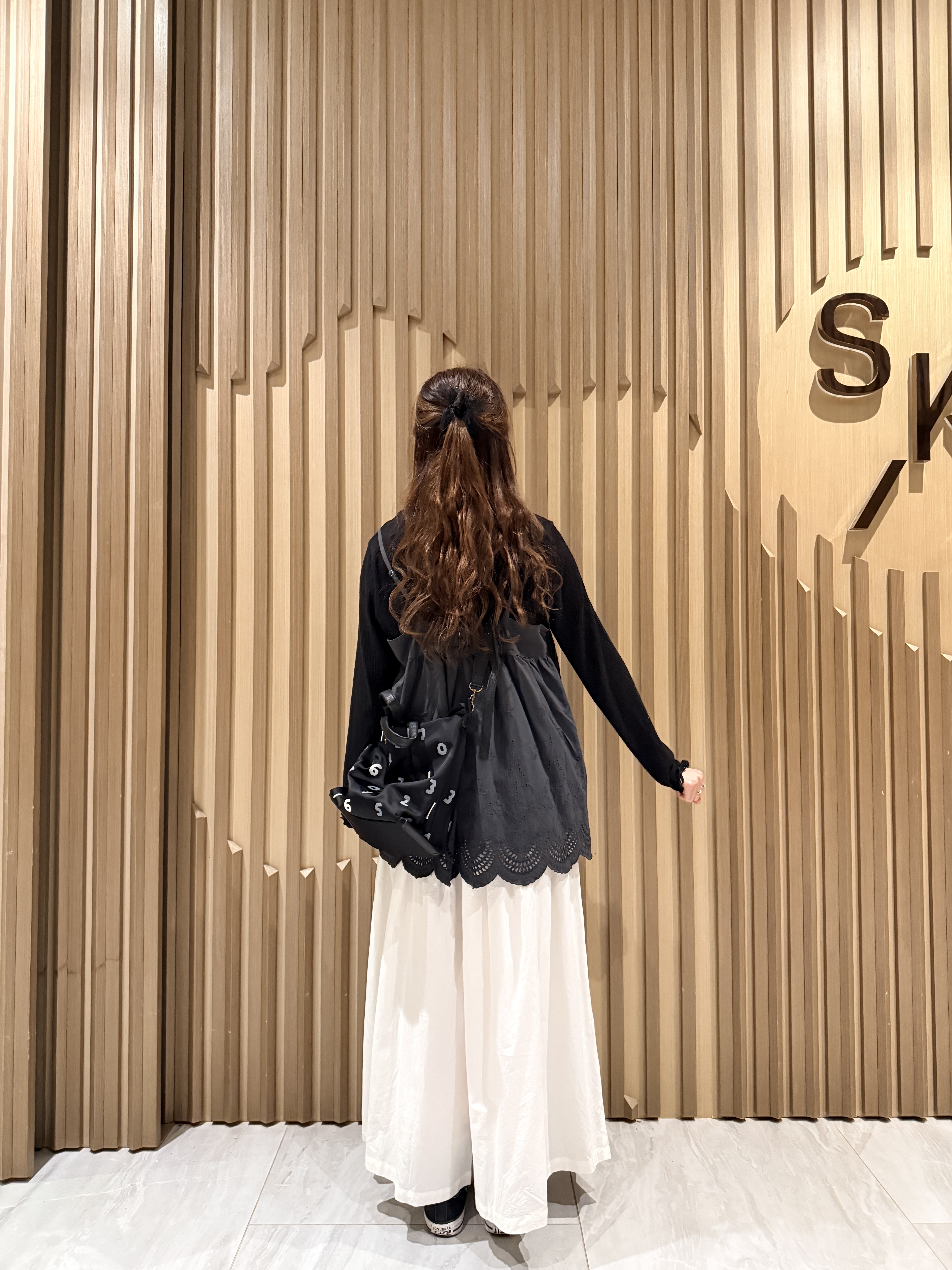 平口通花吊帶（炭灰色）