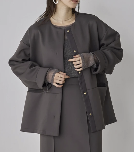 簡約風無領外套 - 2026 流行穿搭  女士外套 春夏秋時尚穿搭 優雅日常 成人休閒 易於配搭 日本直送   #JP-I-260007