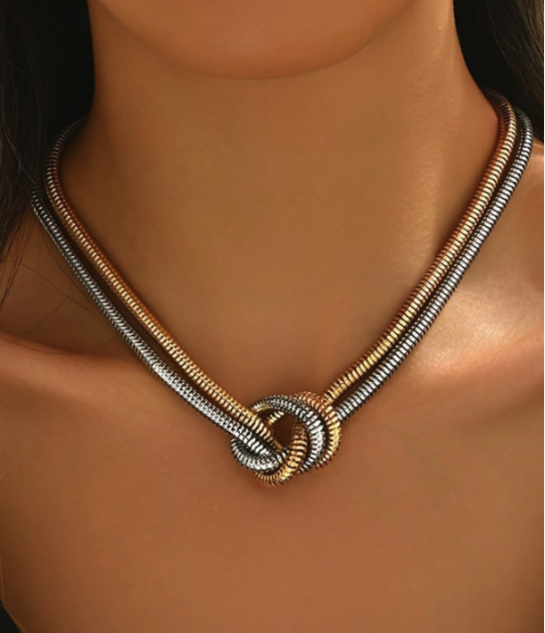 Unity Loop Duo Chrome Necklace