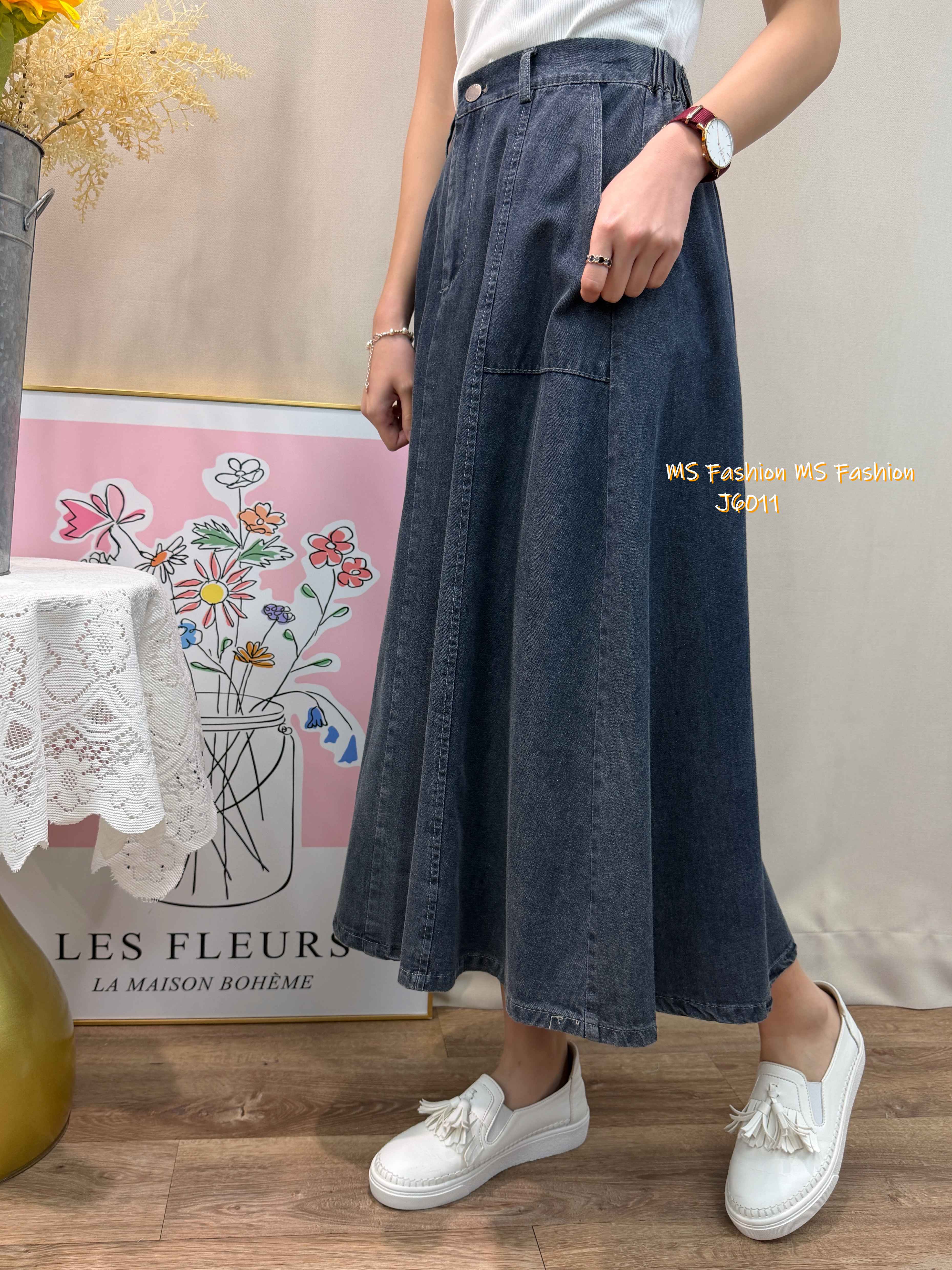 J6011 韓國🇰🇷中長款牛仔半裙