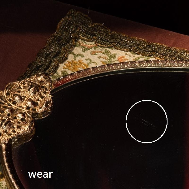 C.a. 1950s Sophisticated Scrollwork Champagne Rose Gold Regent of London Mirror Tray(MT1530)