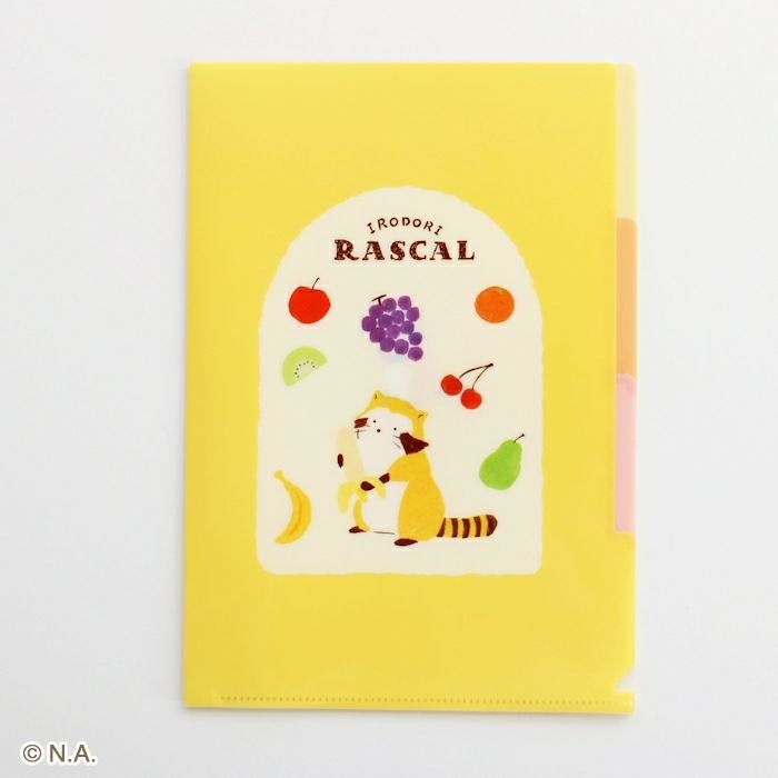 現貨｜IRODORI RASCAL 小浣熊 日本製 A5 3層 文件夾 Folder (水果 QE208)