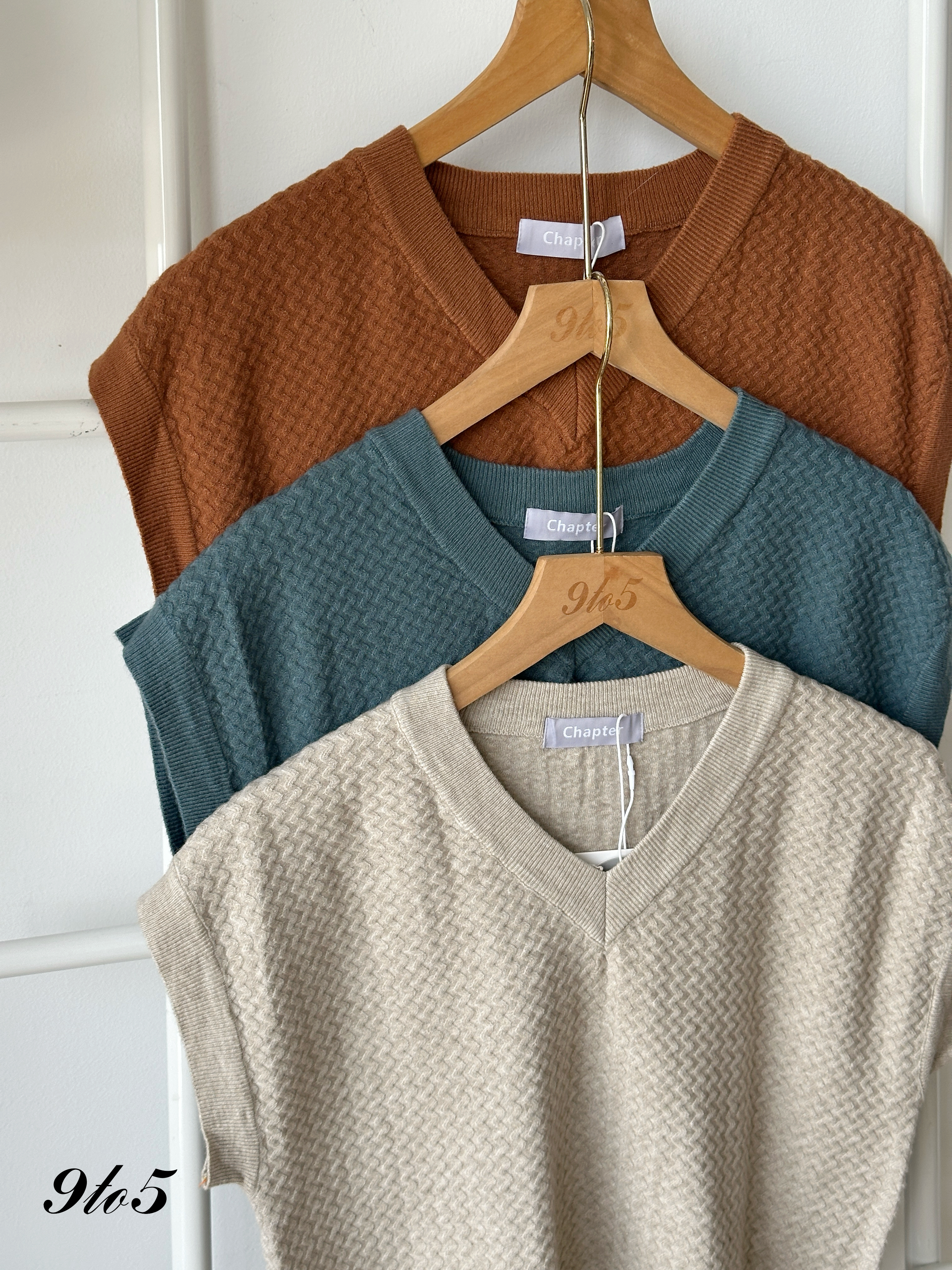 T4174 V Neck Knit Top - 3 Colors 