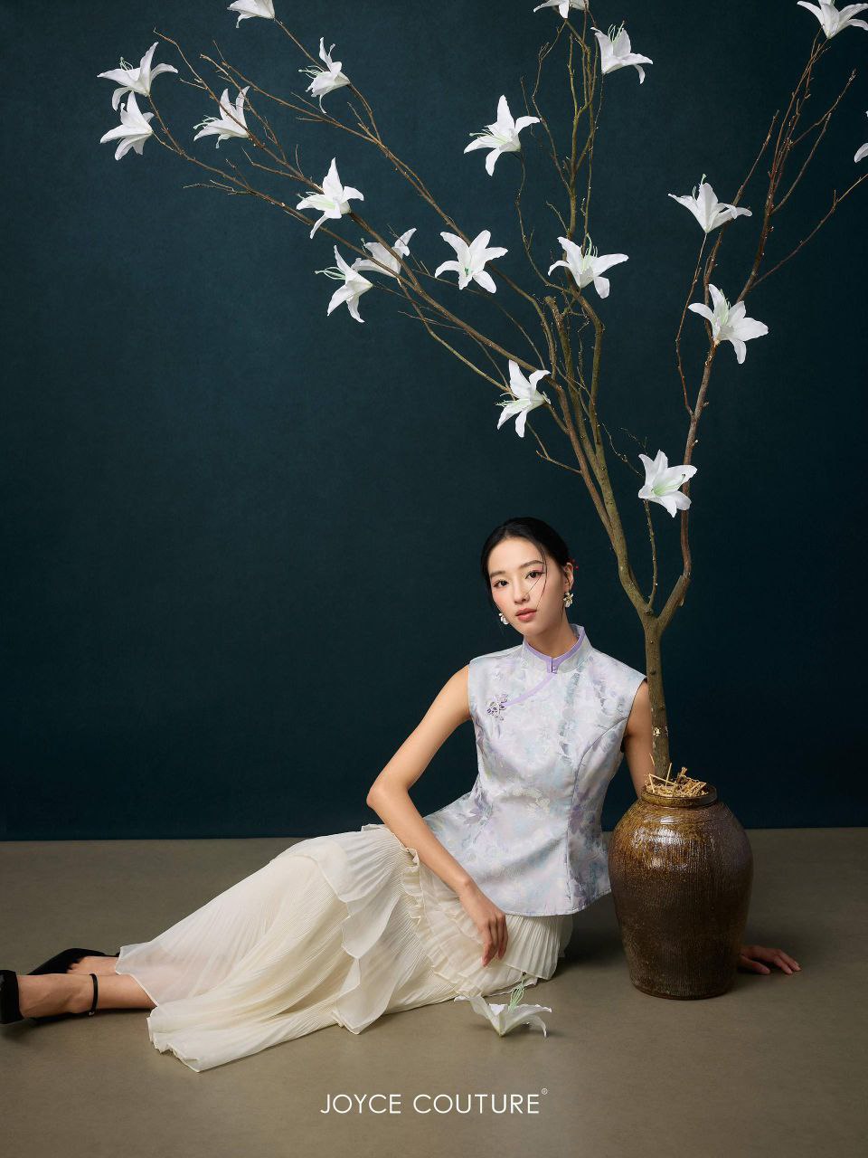 出袖提花旗袍上衣 T0759