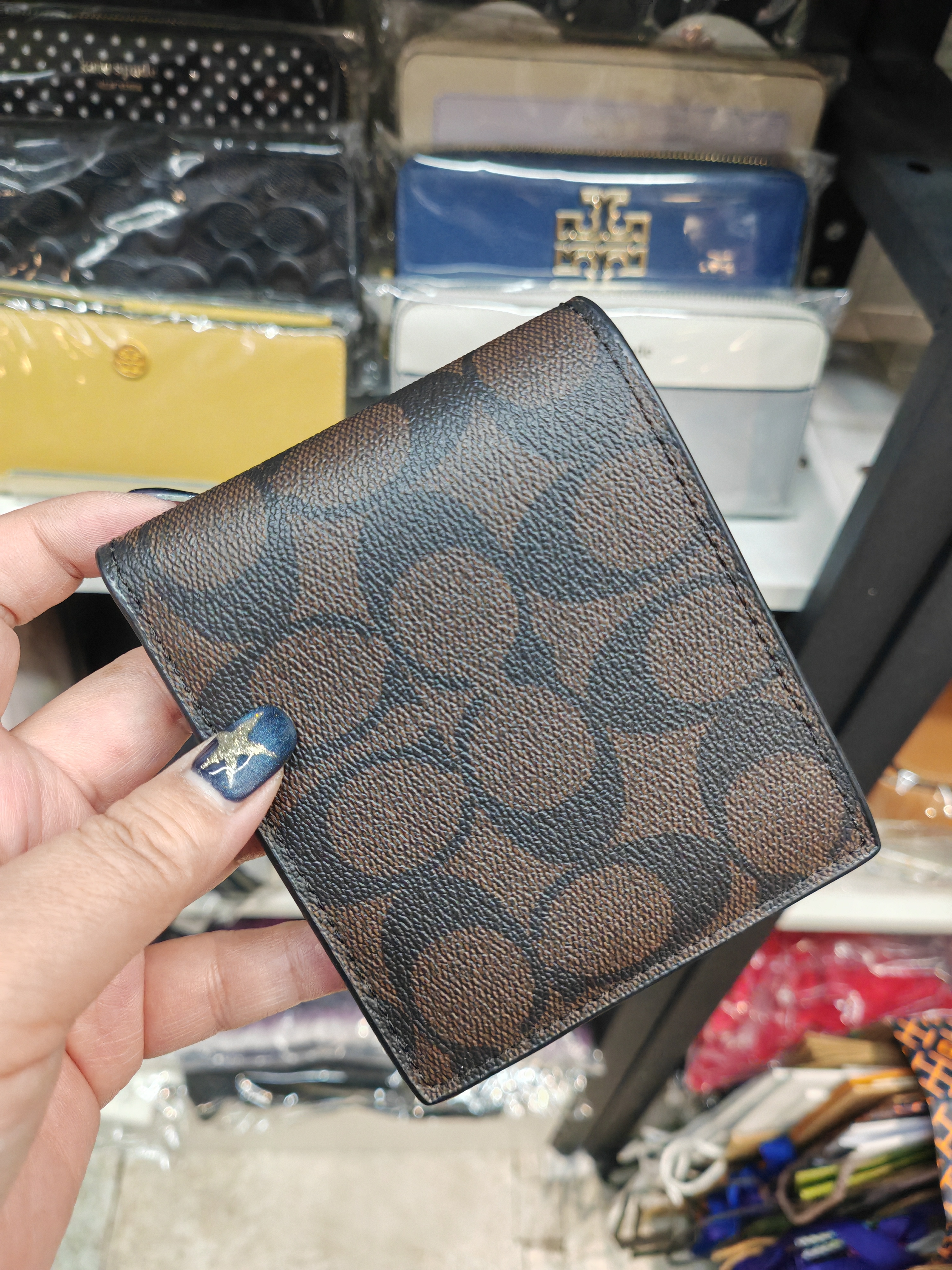 香港現貨-Coach men's wallet 深啡併淺啡色