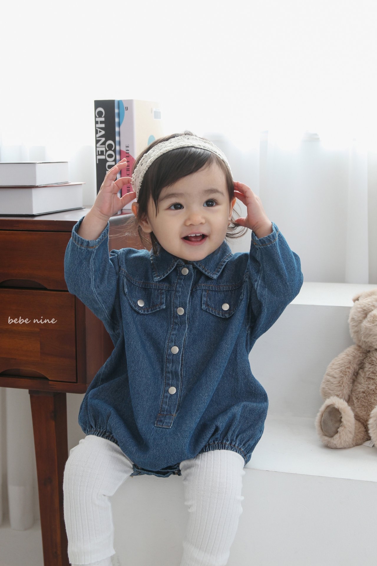 🌸預訂 韓國直送🌸🇰🇷Bebenine兩色牛仔恤衫長袖包屁衣