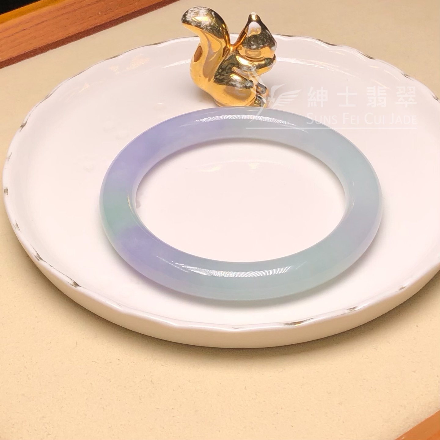 會卡水翻沙茄紫春彩圓鐲60.3mm