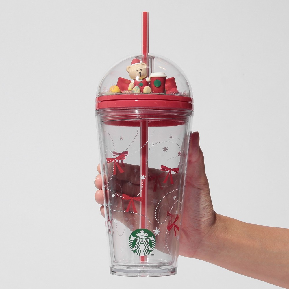 《日本 🇯🇵 STARBUCKS Colors of Holiday 聖誕系列》熊仔裝飾冷飲杯 473ml