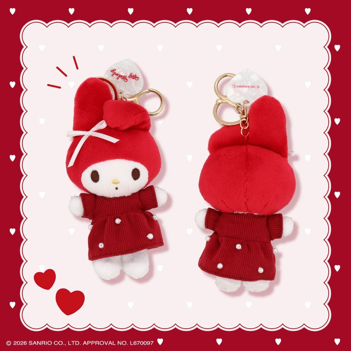🌸 【預訂】Melody 公仔掛飾 - My Melody Lady Red Series