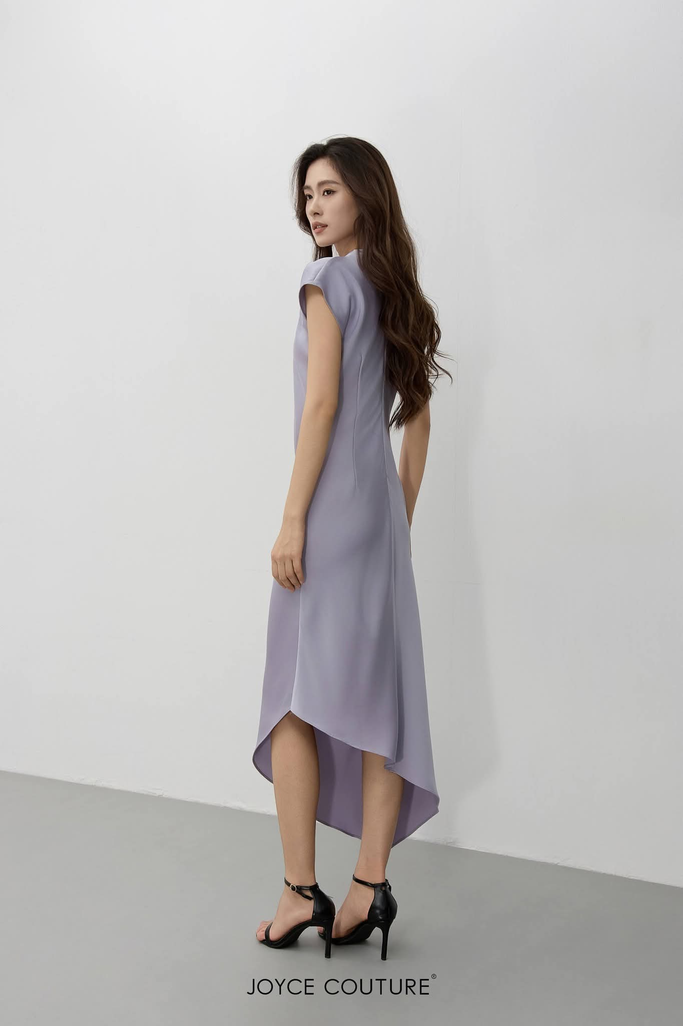 法式袖中长连衣裙 D0332