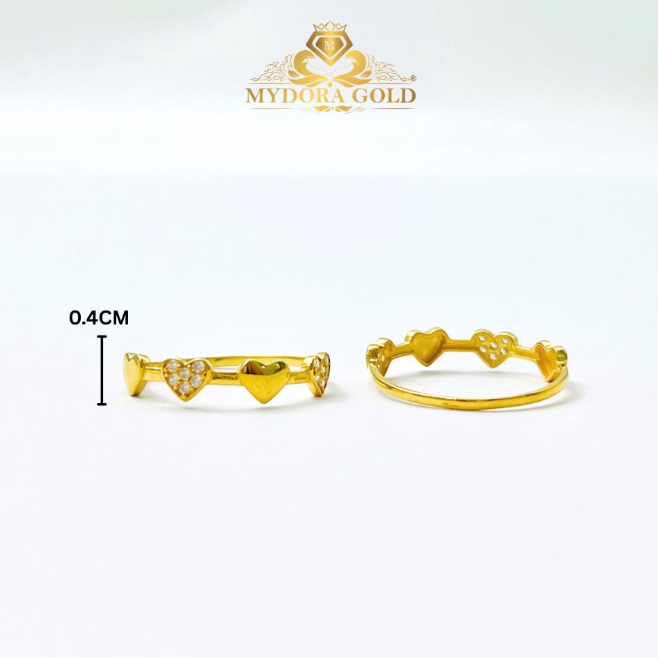 MYDORA Cincin Batu CZ Love Link l EMAS 916/22K