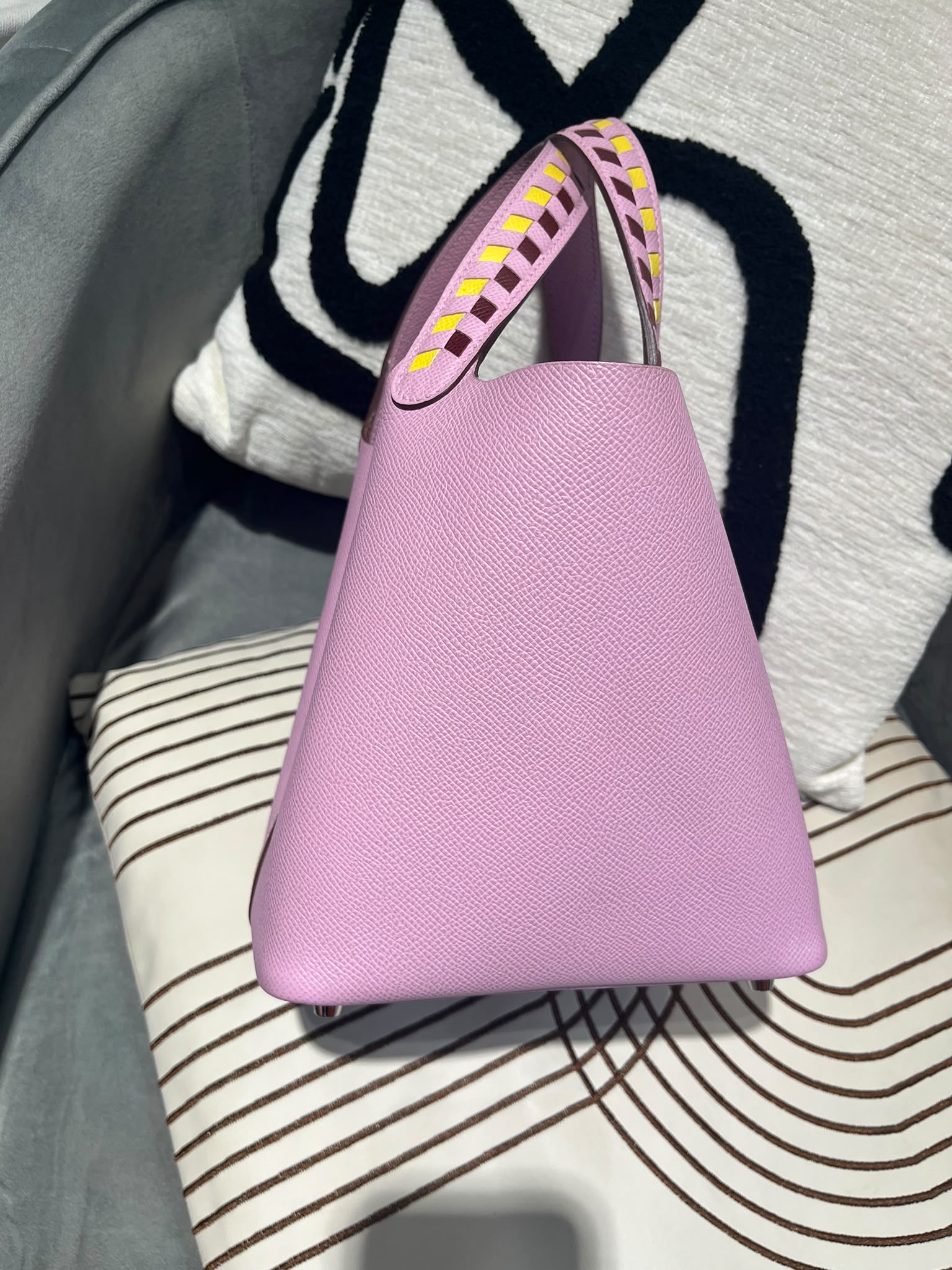 Hermes Picotin 18,錦葵紫STAMP D 特別限量款 Tressage de Cuir 系列Epsom 牛皮， 100%Authentic ,95%new ☑️Key lock ☑️dust bag 