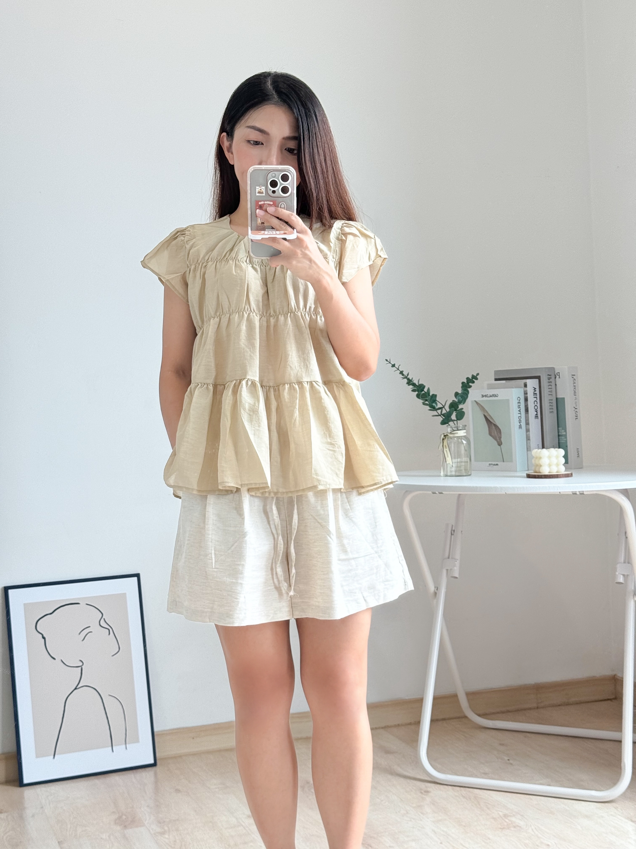 High Waist Cotton Linen Casual Short 韩系高腰棉麻休闲抽绳短裤 （ 5 Colors )