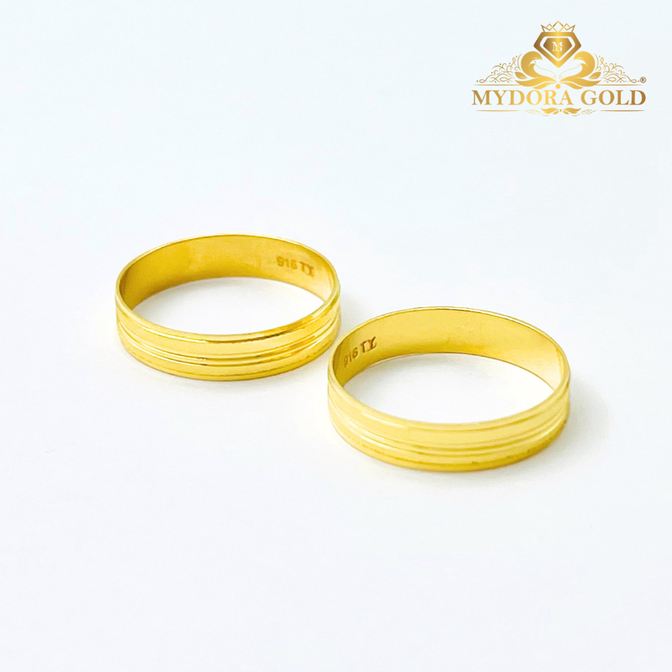 MYDORA Cincin Belah Rotan Double Line l EMAS 916/22K