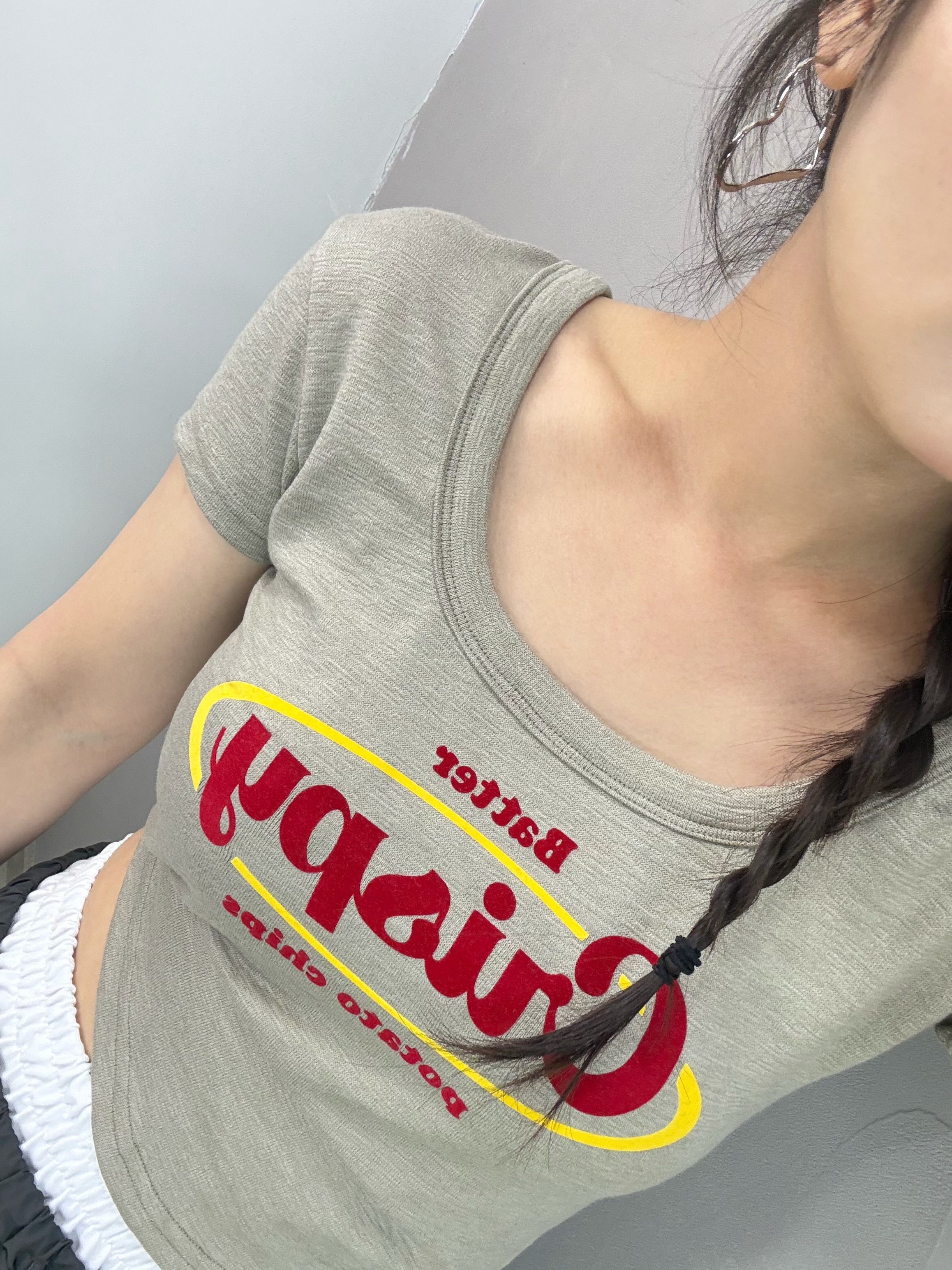 Z65 U領撞色字Tee