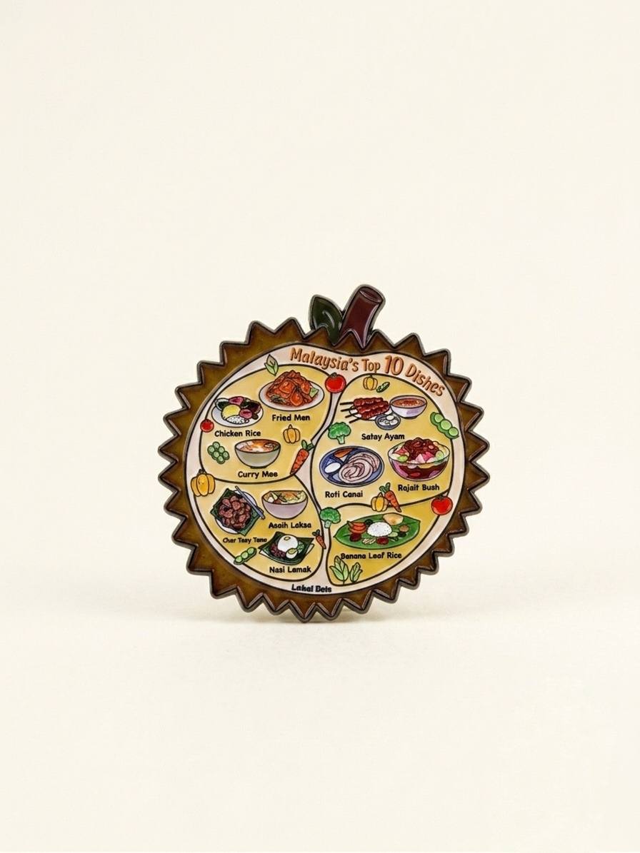 LD49 - Enamel Magnet Durian Top 10 Dishes 