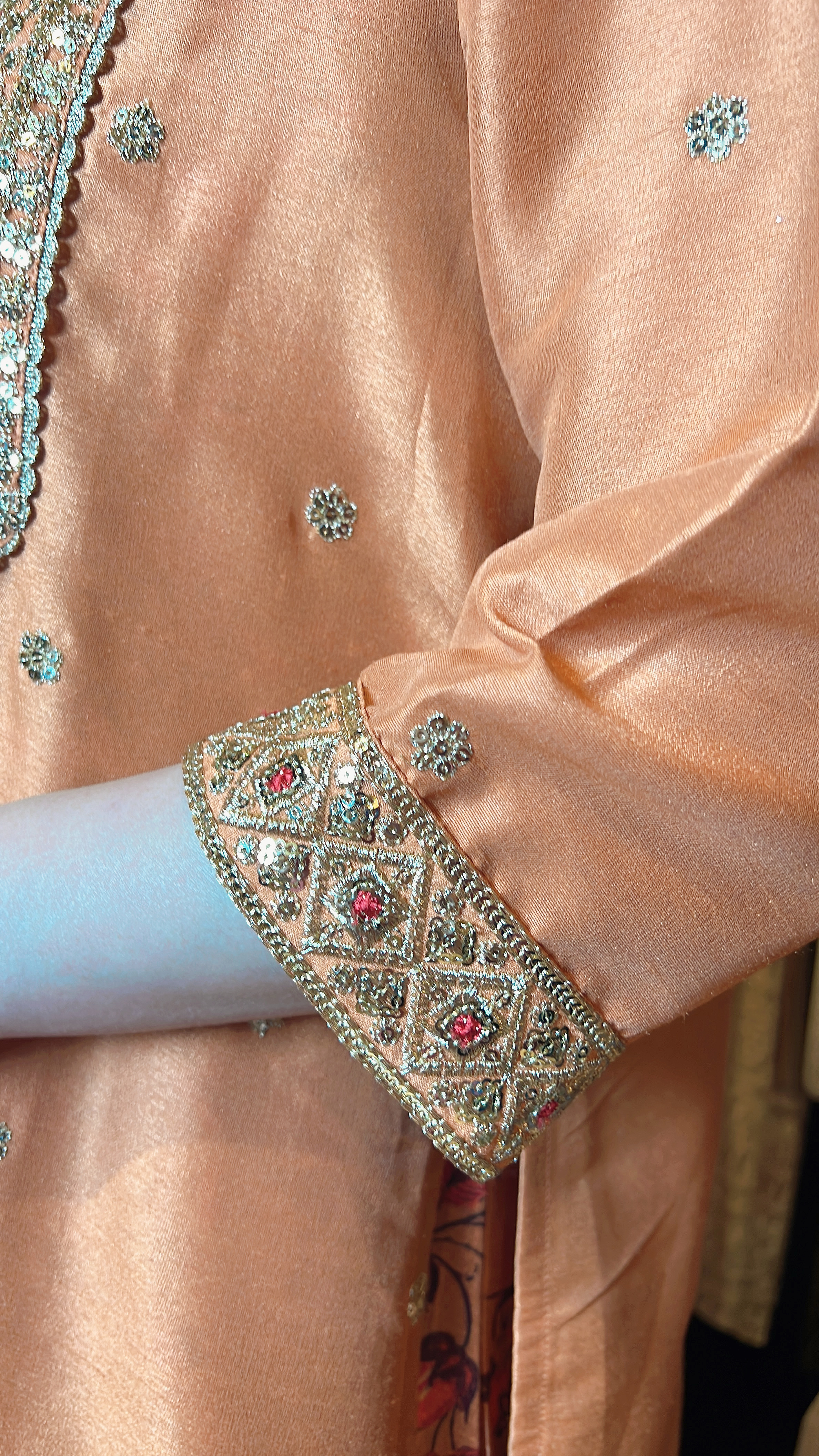 Orange Tone Silky Kurta Set of 2 (OP+Kurta) #1048