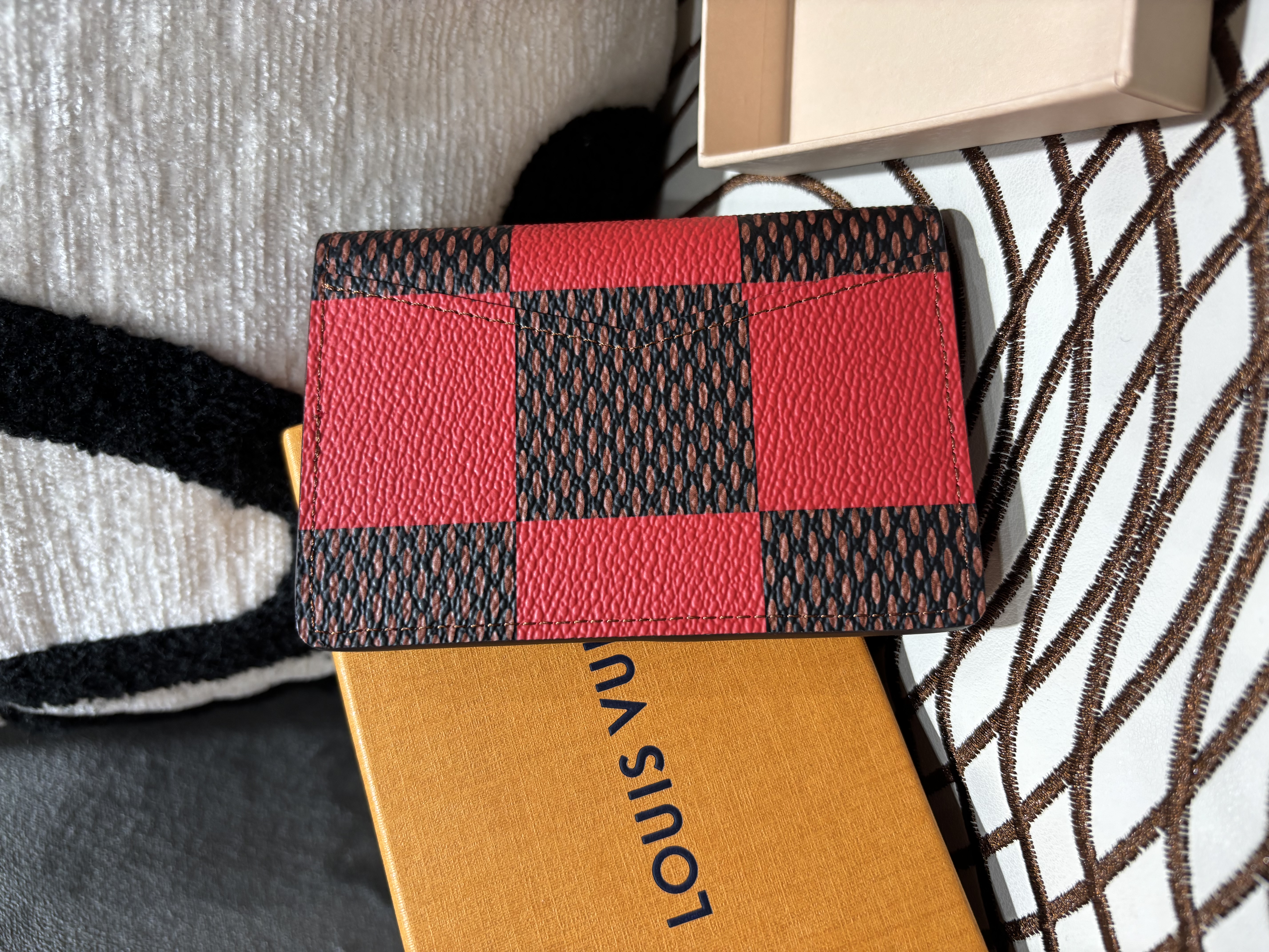 全新 LV Pocket Organizer Damier Pop "Rouge" Card holder N40614 100%Authentic, 全新100%new  ✅Box