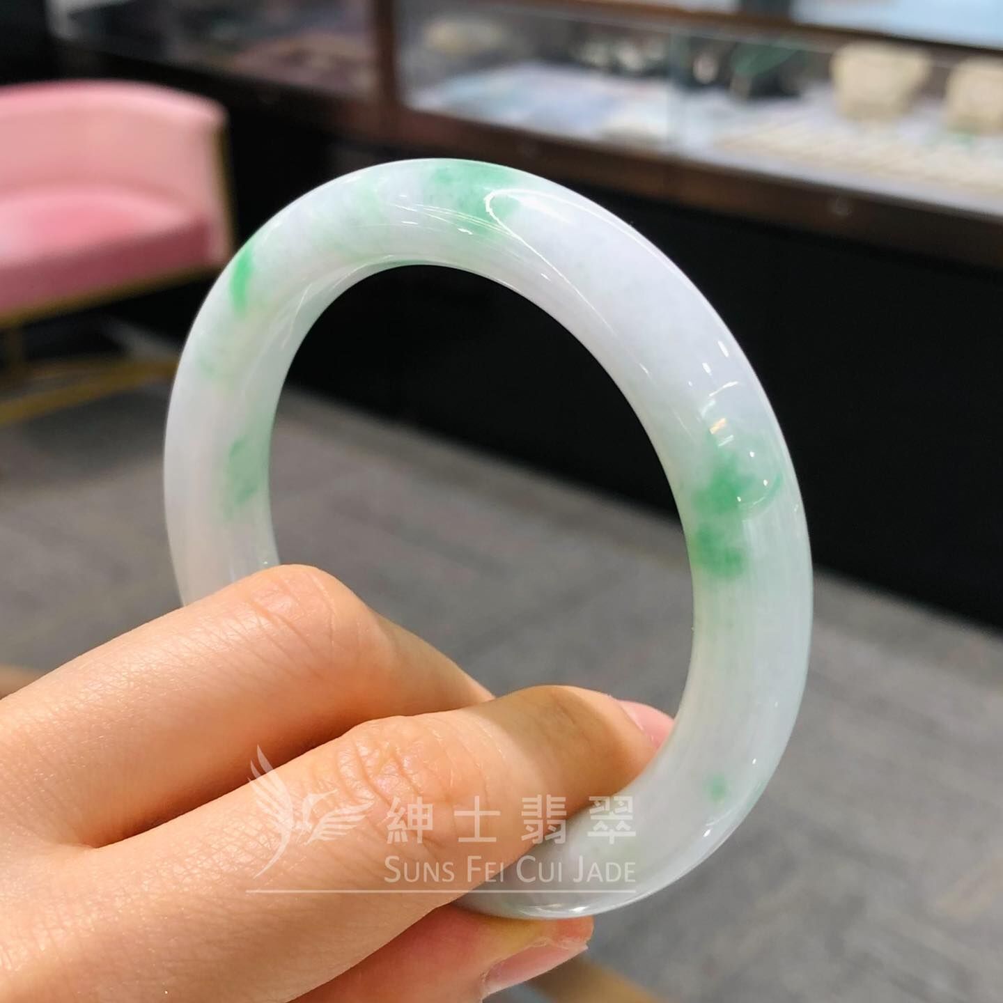 白底青福鐲55.8mm