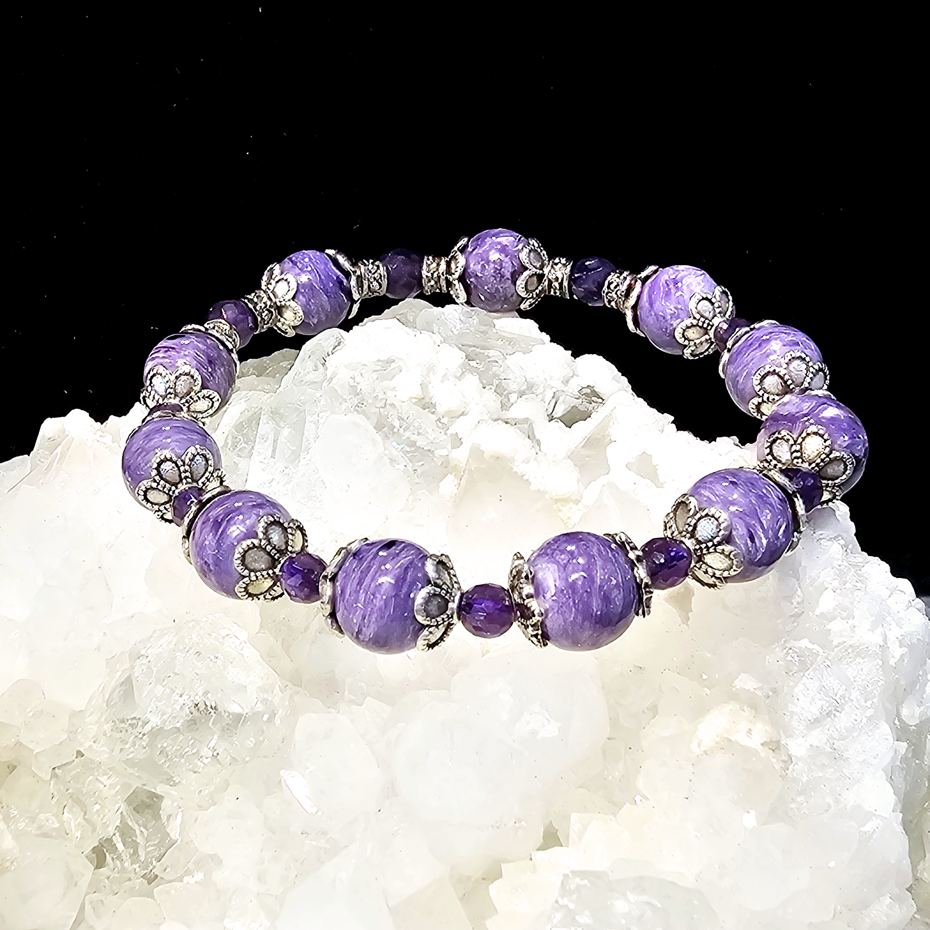 紫龍晶紫水晶藏銀手鏈