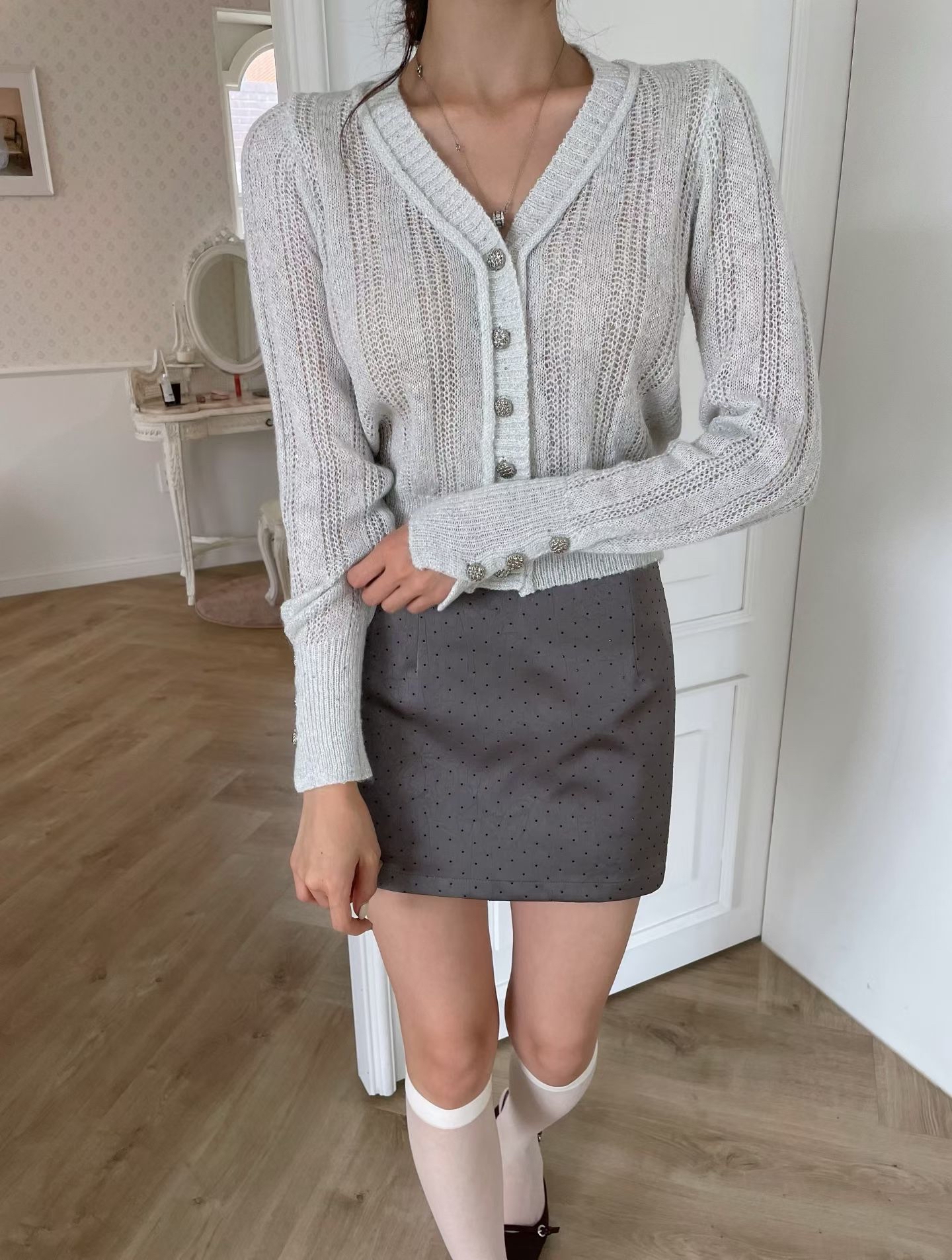 French Chic Embellished Skirt