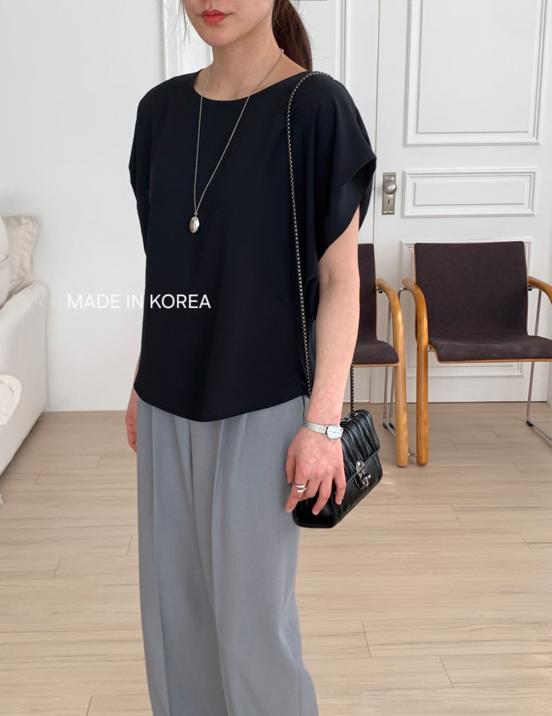 G6185 韓國🇰🇷靚色摺袖top