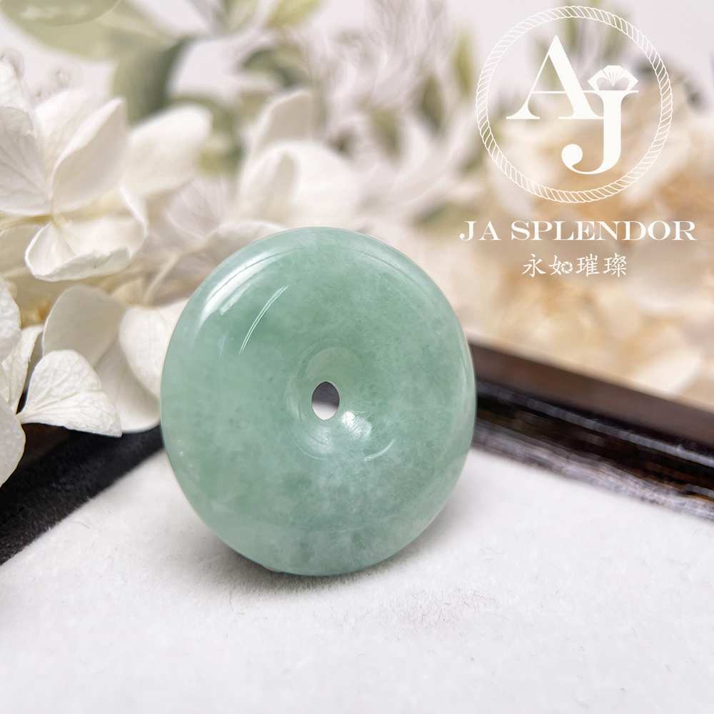 JN-3116 天然翡翠A玉 果綠甜色平安扣