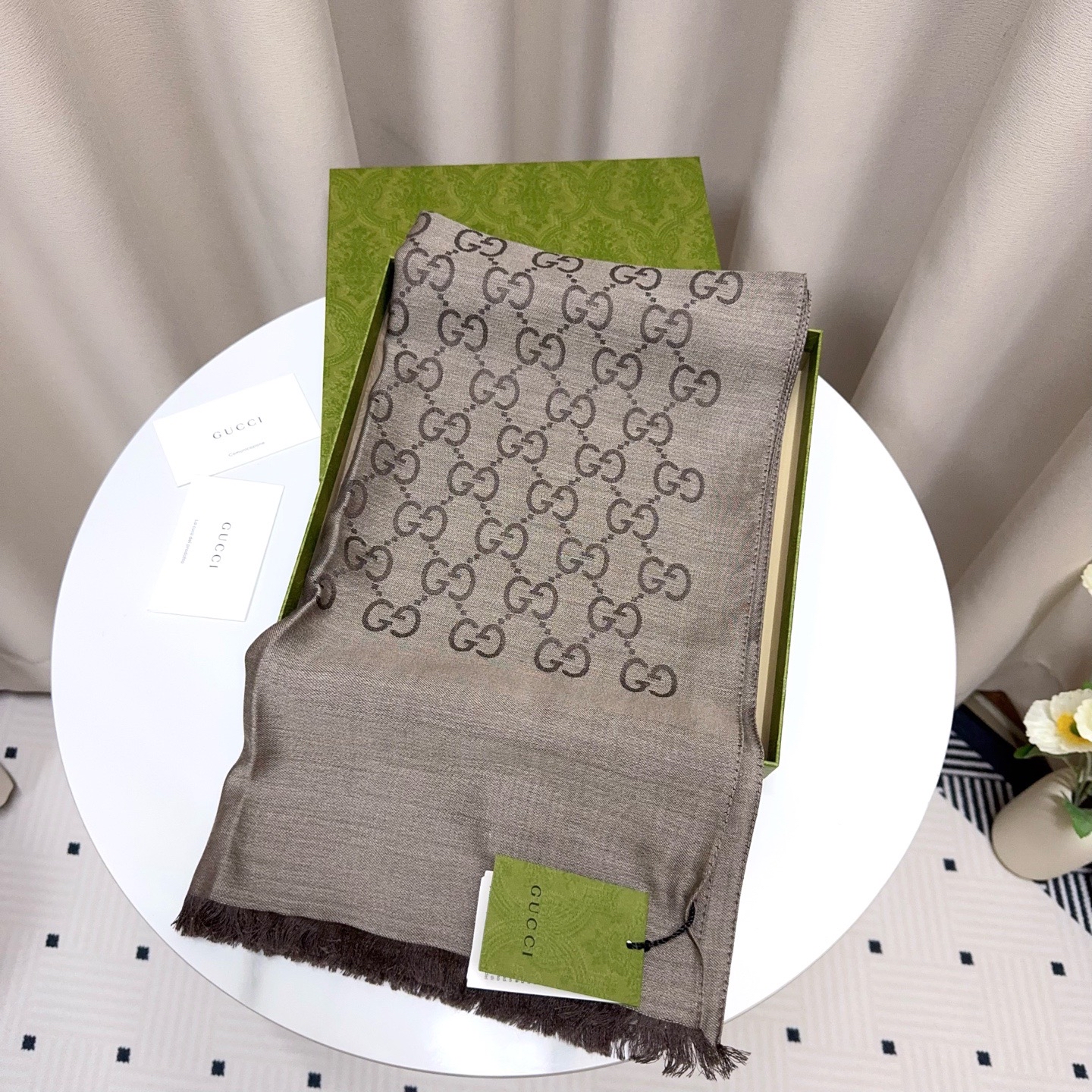 【預訂貨品】全新Gucci雙面啡色頸巾🧣