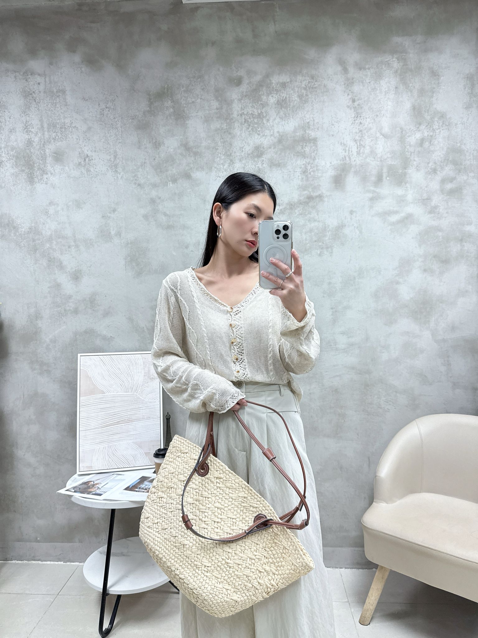 C09 V領織紋外套