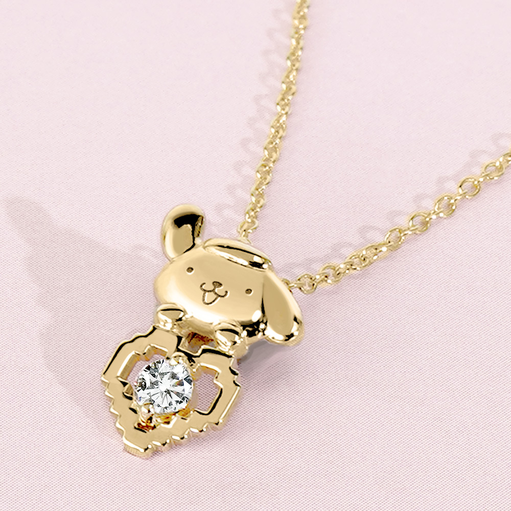 📦訂購 台灣限定 三麗鷗 SanrioＸSTORY 故事銀飾 30週年系列 Pom Pom Purin 布丁狗像素雷刻晶鑽純銀頸鏈