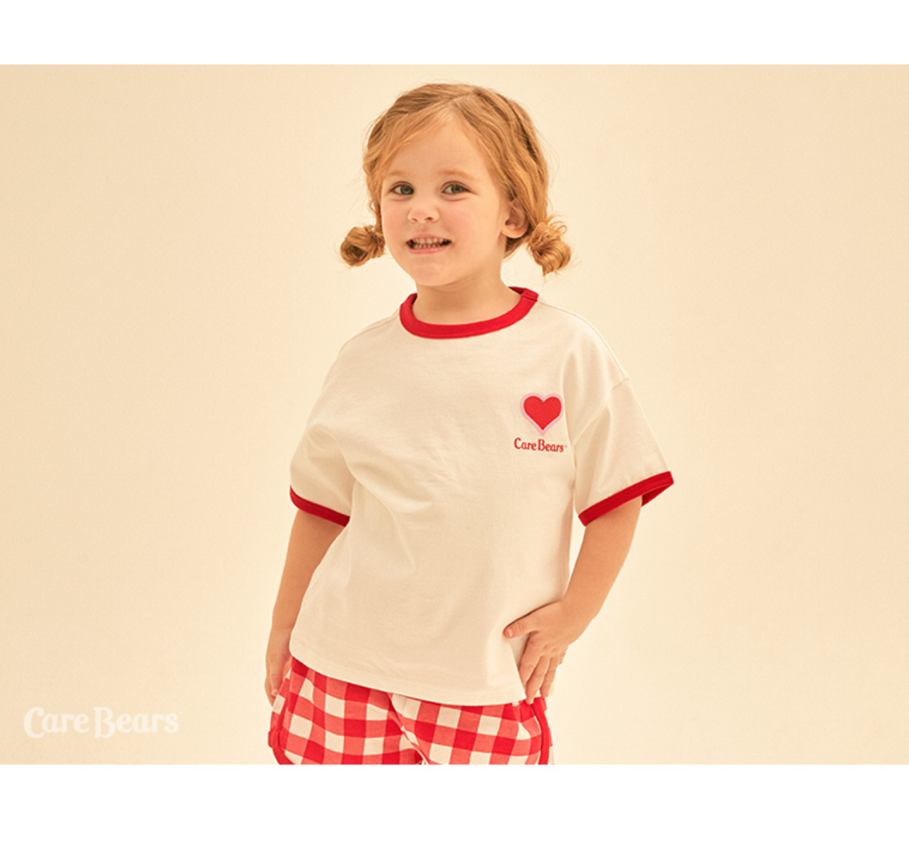 ☀️預訂 韓國直送☀️🇰🇷正版Care Bears兩色溫柔小熊印花格紋上下套裝