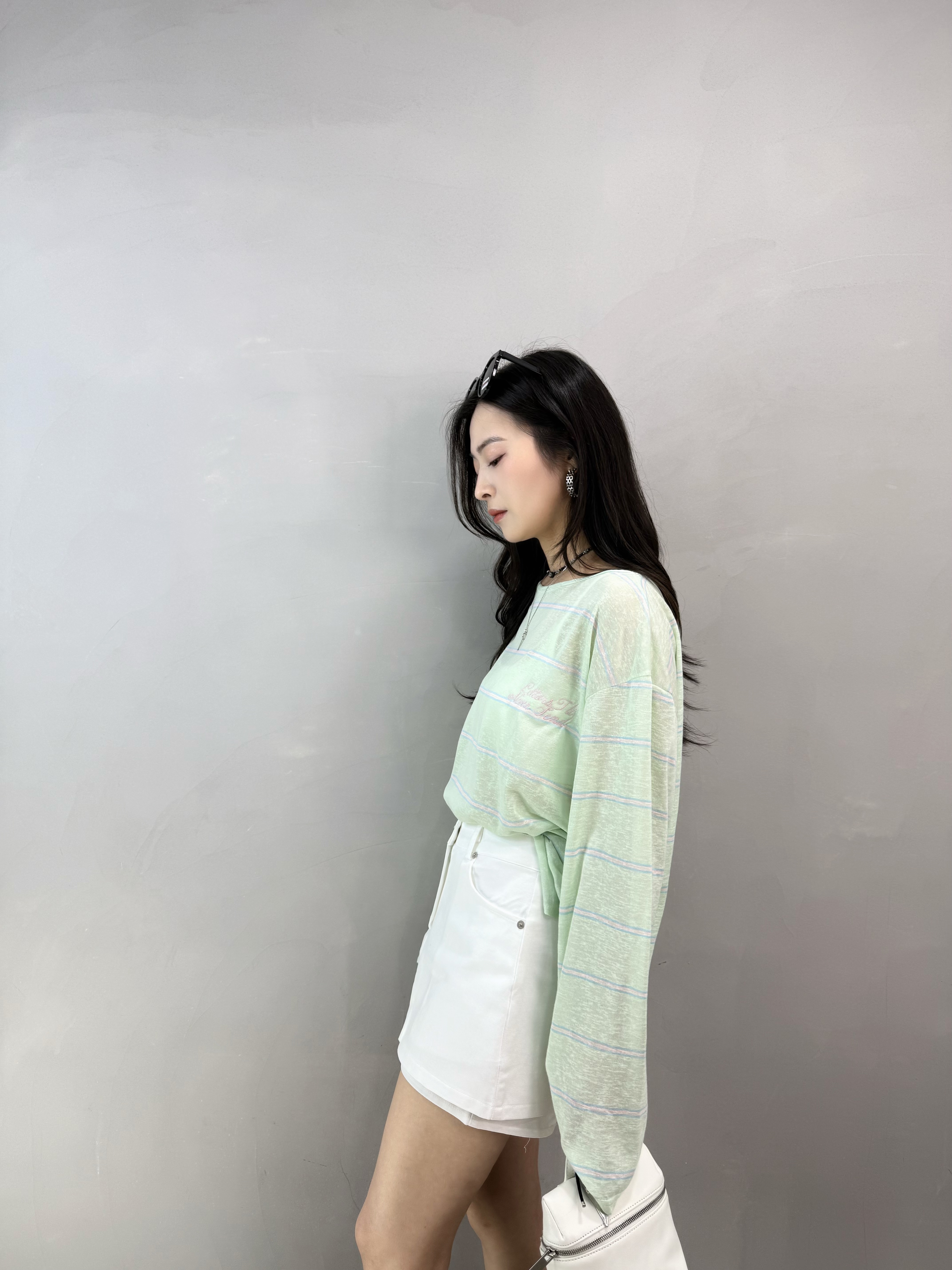 N81 刺繡字橫間防曬Tee