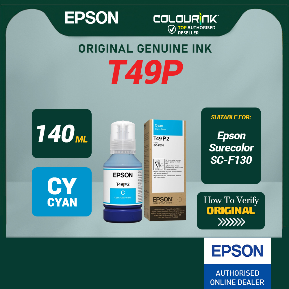 EPSON Original T49P Dye Sublimation Ink for SC-F130 SC-F530 Printer C13T49P100  C13T49P200  C13T49P300  C13T49P400