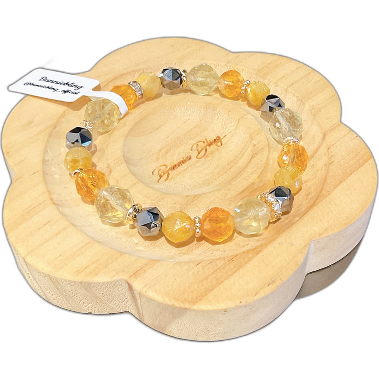 【金色聖光•豐盛顯化】隕石金髮晶能量手鏈✨