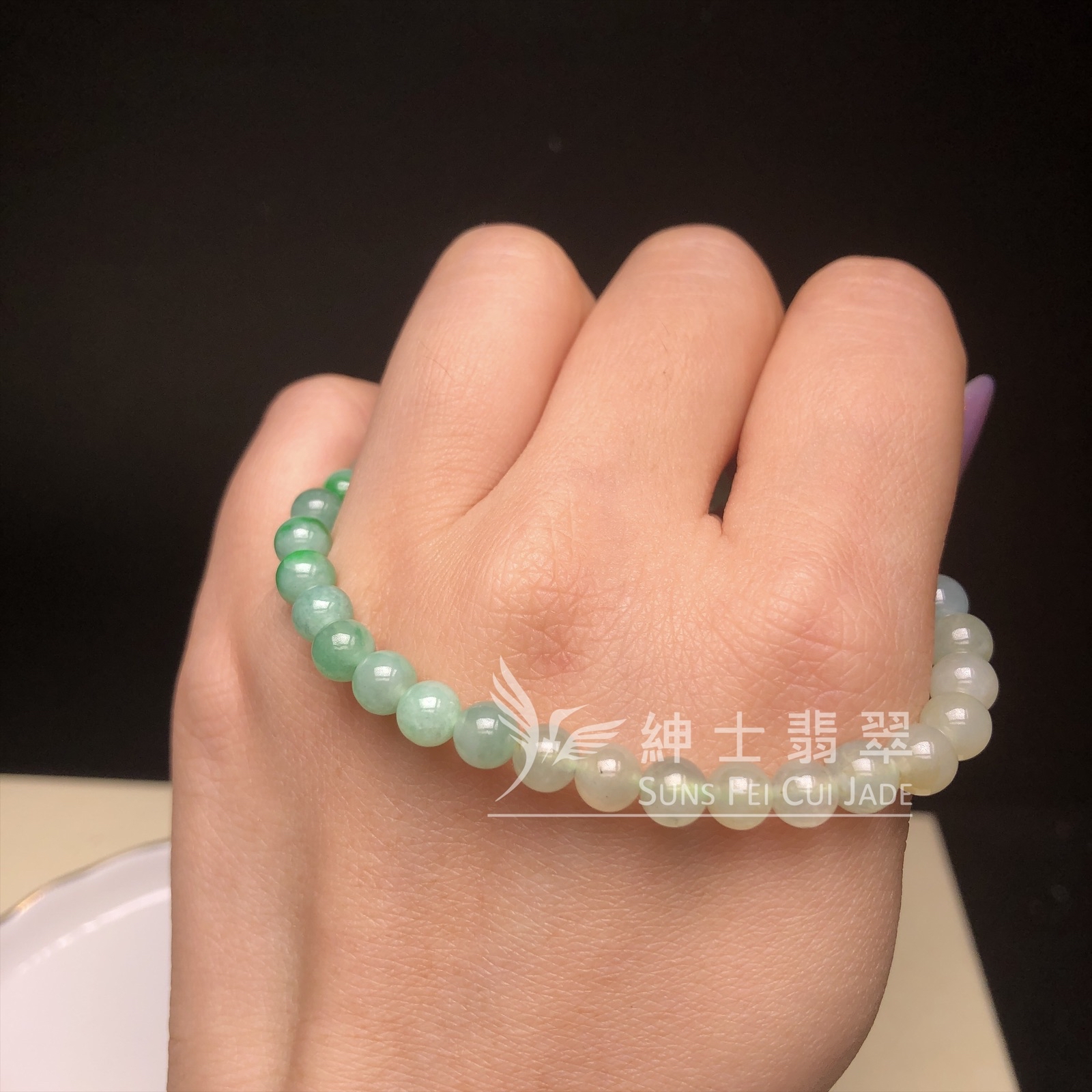 CA00607 漸變冰綠米珠串