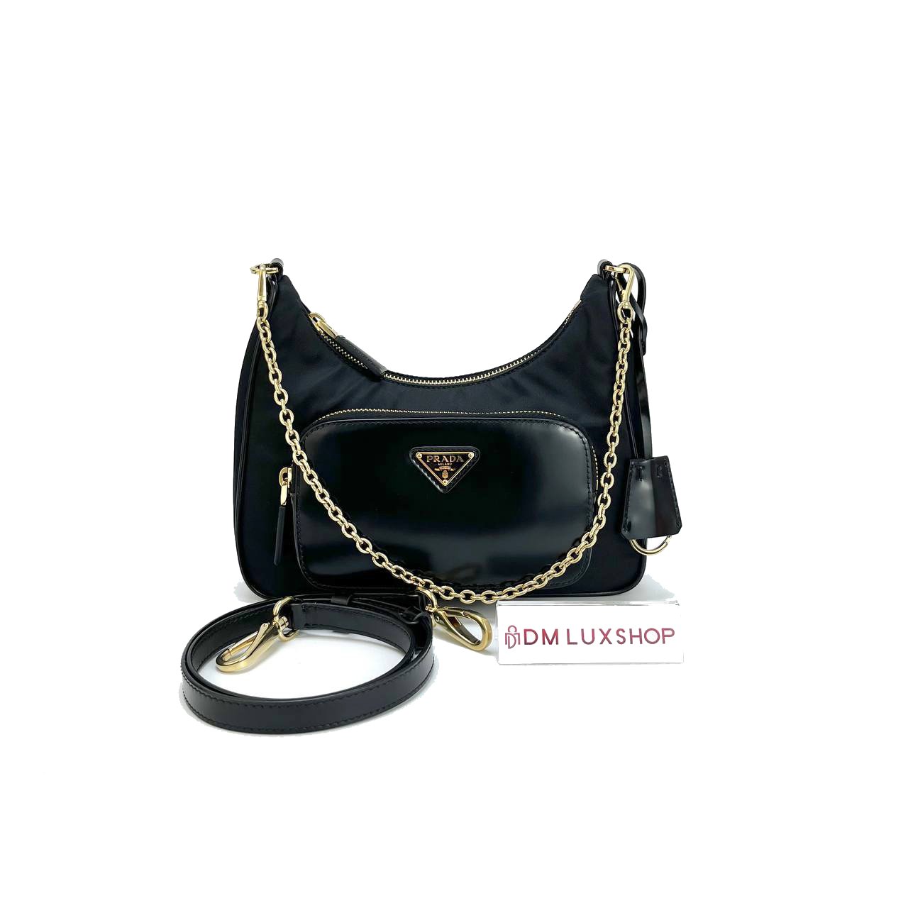 Prada Re-Nylon Brushed Leather Mini Bag