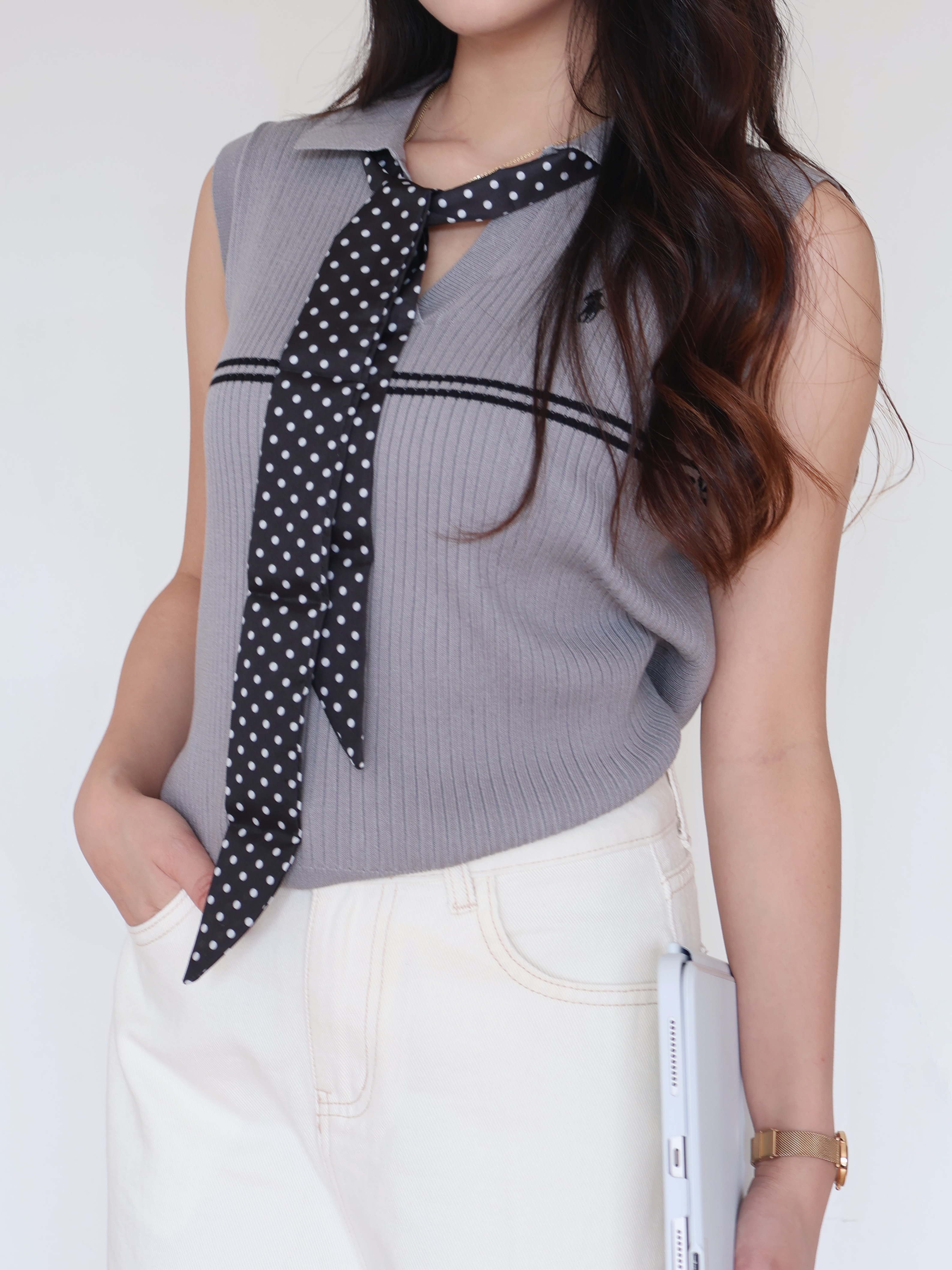 Classic Black Dot Scarf