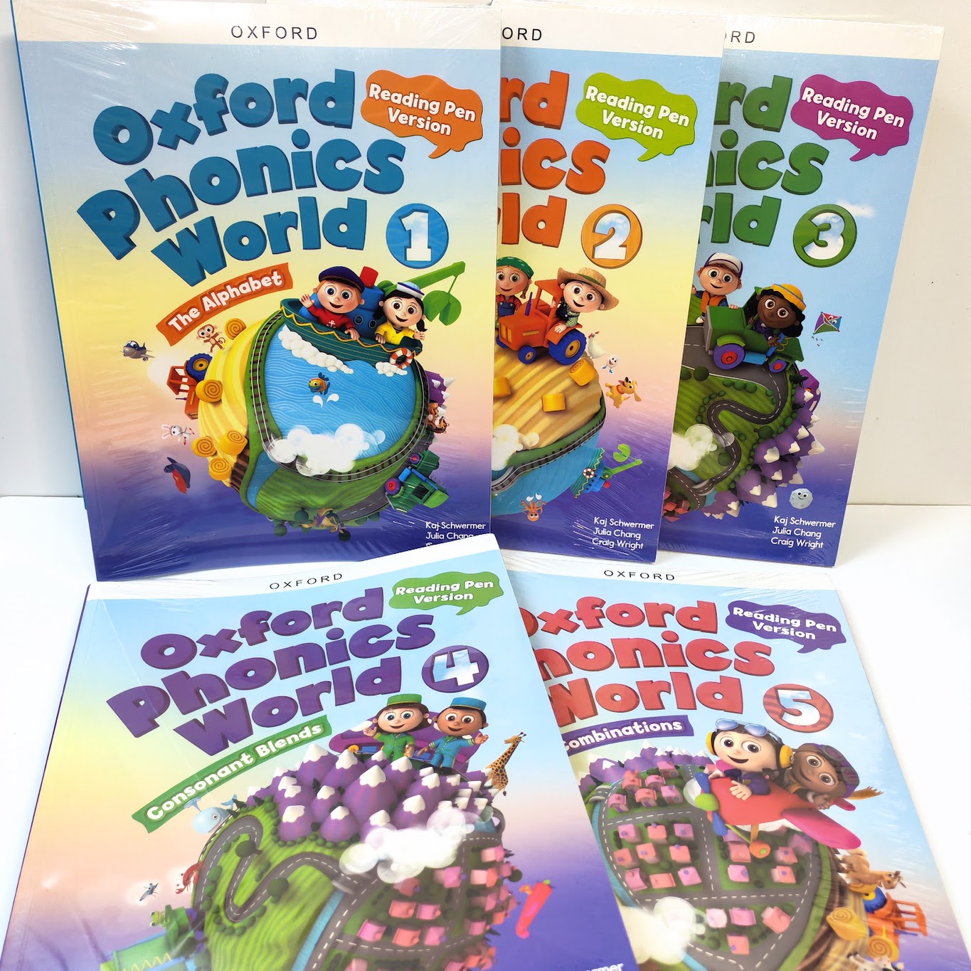 點讀Oxford Phonics World (Level 1-5) 牛津練習本一套10本 自然拼讀phonics字母發音教材  C26
