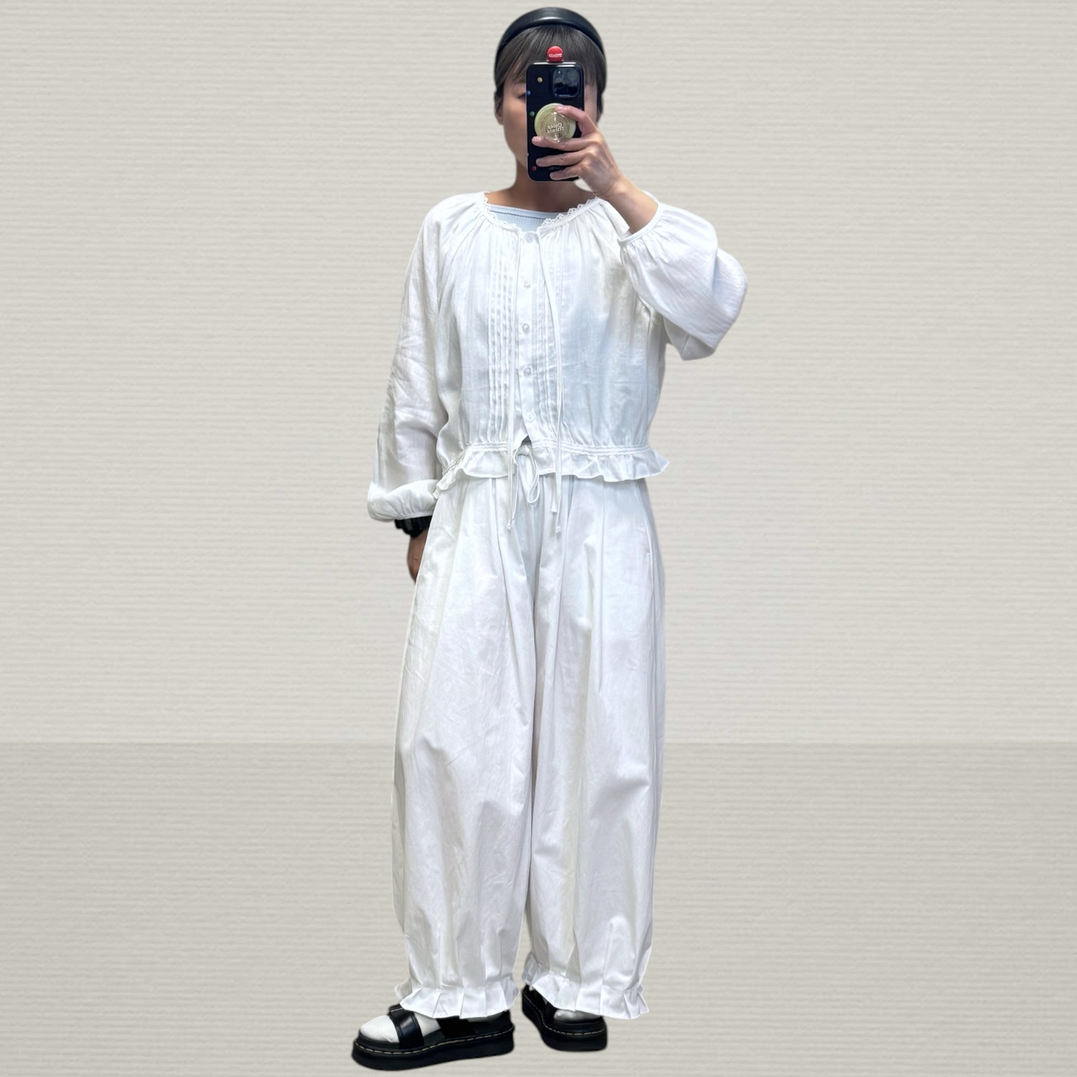 221195 暗紋waffle腳top