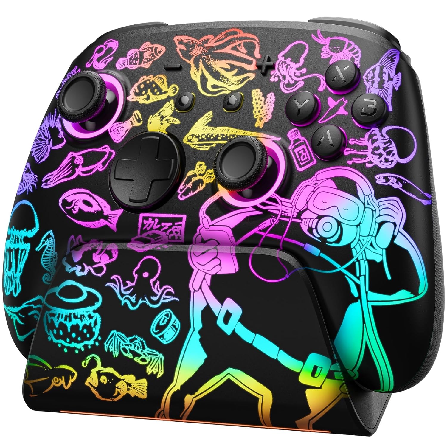 SW2 FUNLAB 無線控制器連充電底座 FF05 (潛水員戴夫)  Wireless Controller with charging dock for Nintendo Switch2/OLED/Lite FF05 (DAVE THE DIVER)  SW2-0358