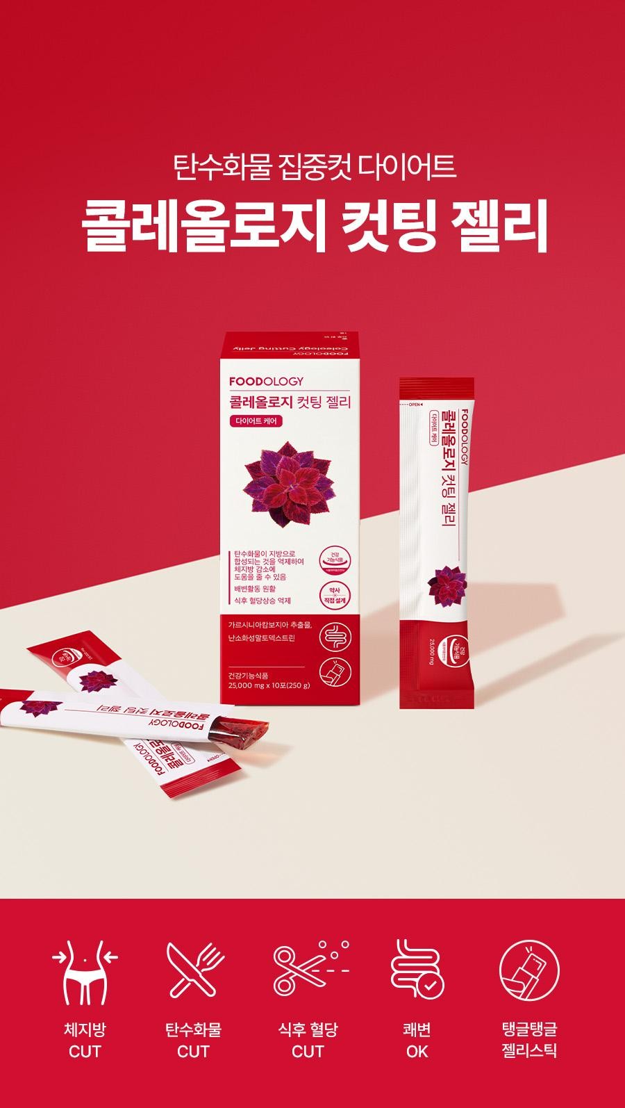 韓國Foodology Coleology Cutting Jelly 植物減脂速纖果凍條 一盒10條