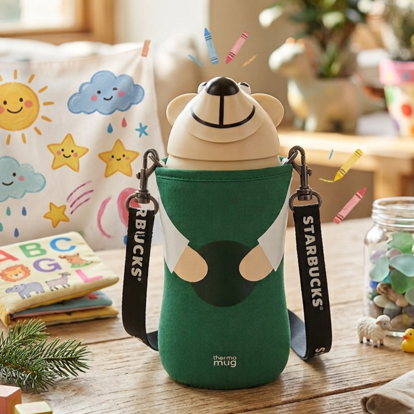 《日本 🇯🇵 STARBUCKS Kids ＆ Family系列》🔸️ 不鏽鋼熊仔🐻造型保溫杯  380ml   $348