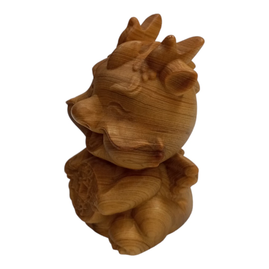 Q版元寶龍  木雕 擺設