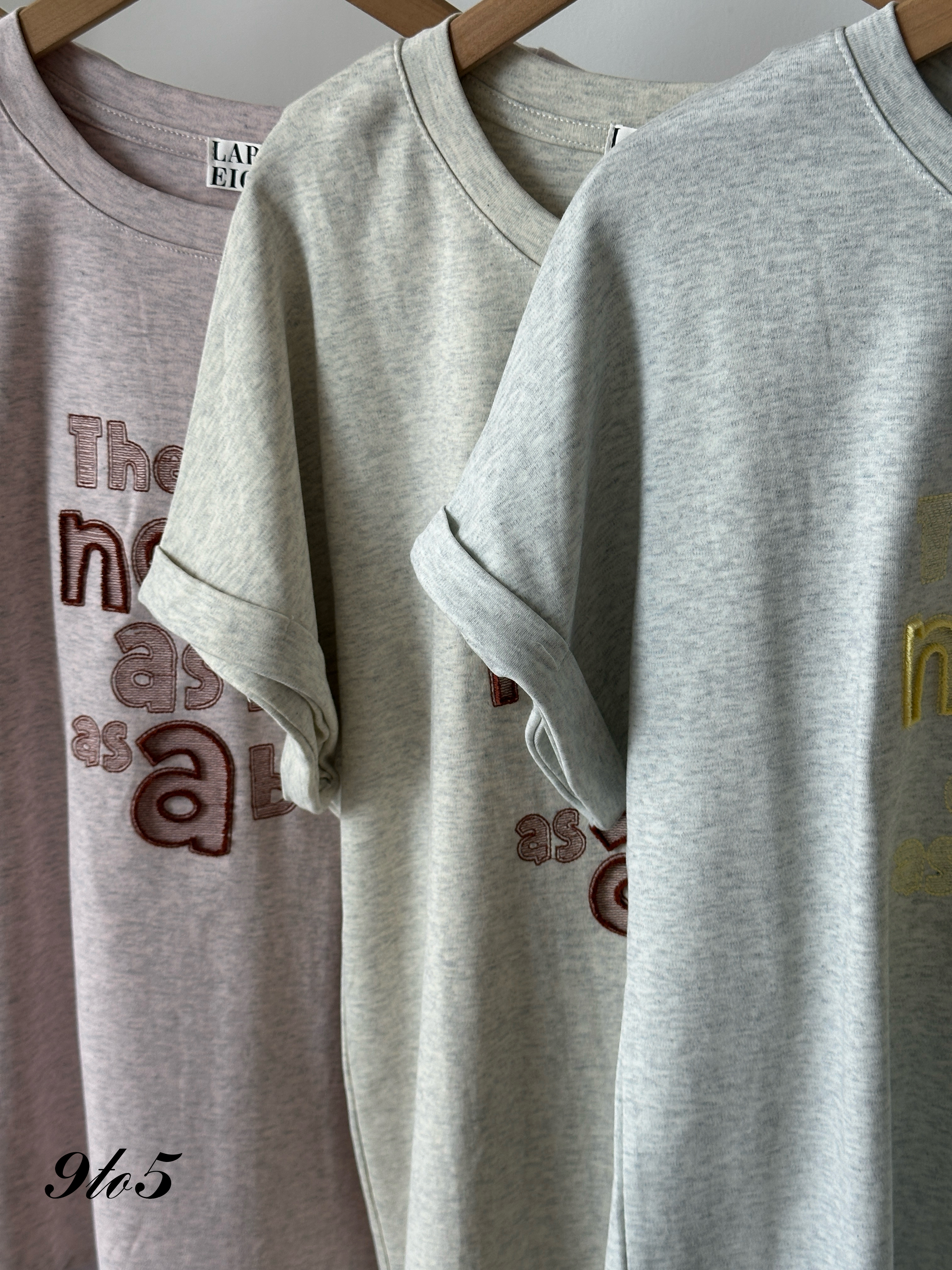 T4062 Embroidery Wording Tee - 4 Colors